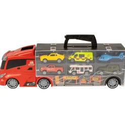 Flat River Group Mighty Motors Mega Big Rig Red Carry Case with Die-Cast Vehicles* Playsets & Vehicles