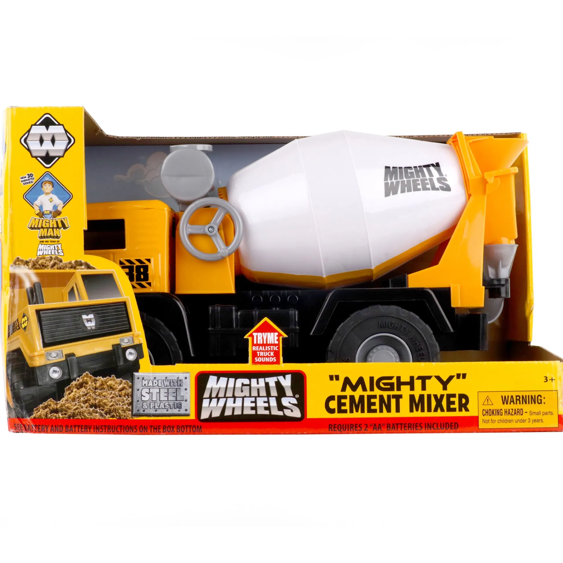Flat River Group Mighty Wheels 16" Cement Mixer Truck with Realistic Sounds and Spinning Drum* Farm & Construction Vehicles