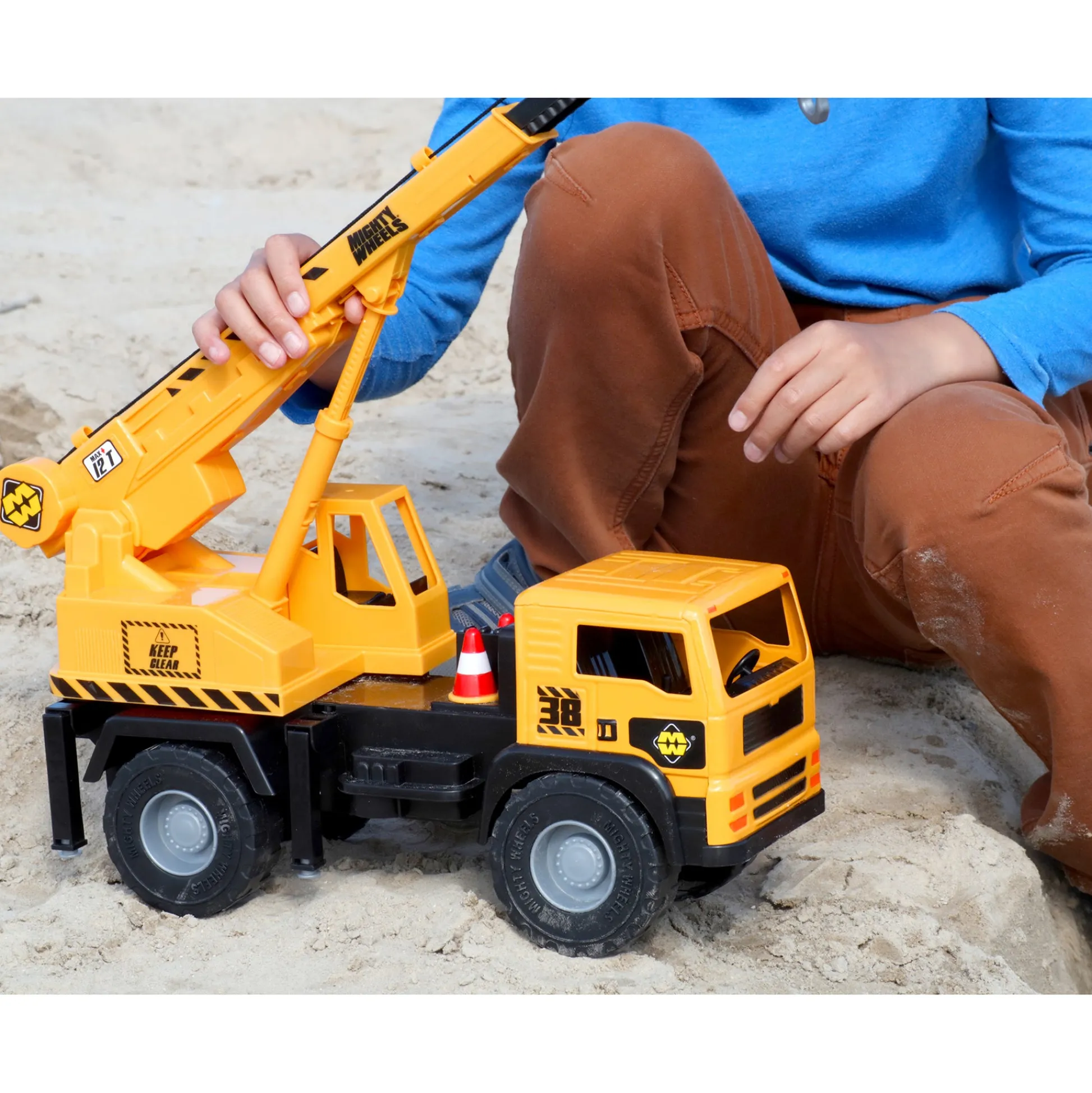 Flat River Group Mighty Wheels 16" Mobile Crane - Interactive Construction Toy* Farm & Construction Vehicles