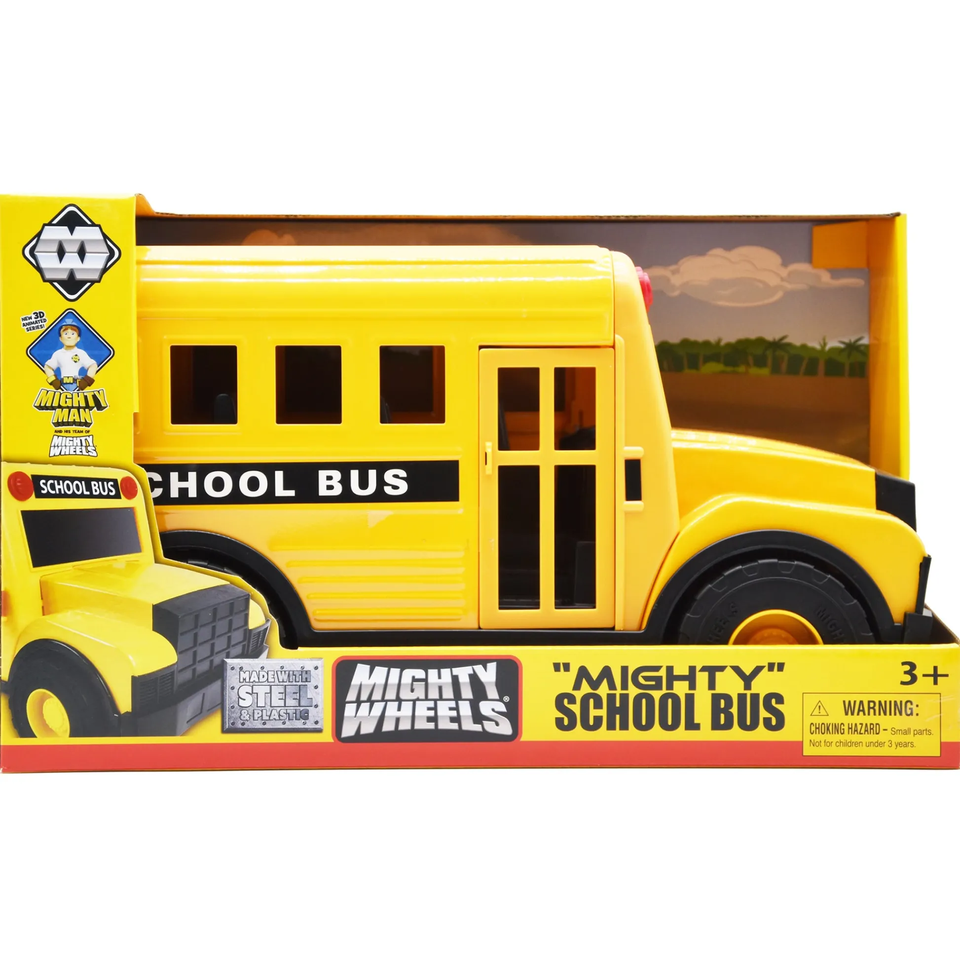 Flat River Group Mighty Wheels 16" Yellow School Bus with Interactive Doors* Preschool Education Toys & Activities|Preschool Vehicles
