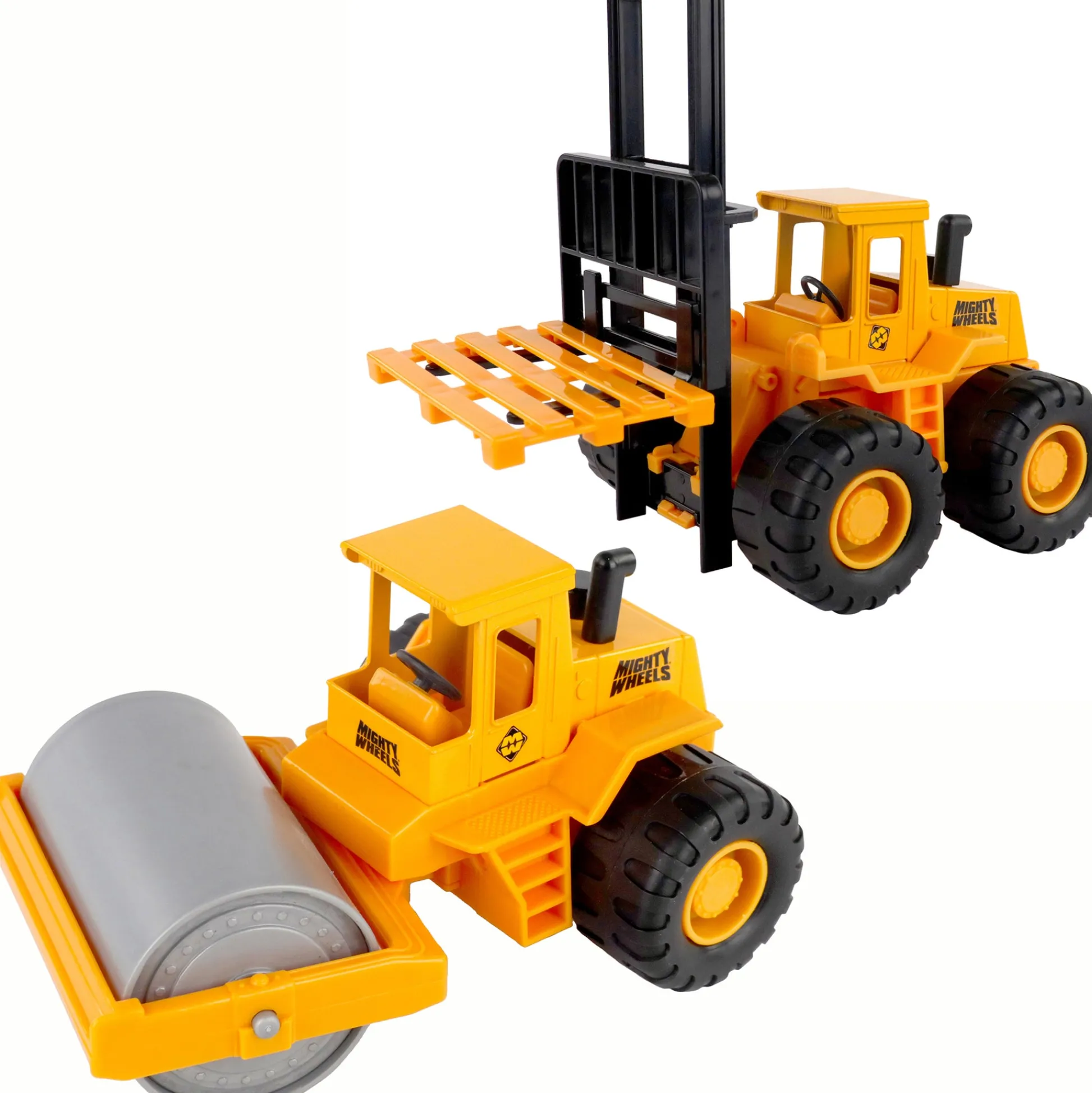 Flat River Group Mighty Wheels Construction Duo Set - 7" Roller & Forklift Play Vehicles* Farm & Construction Vehicles