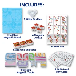 Educators Resource Mind Sparks Magnetic Marble Run, 34-Piece Set with Assorted Colors and Magnetic Board* Magnetic Tiles & Building Sets