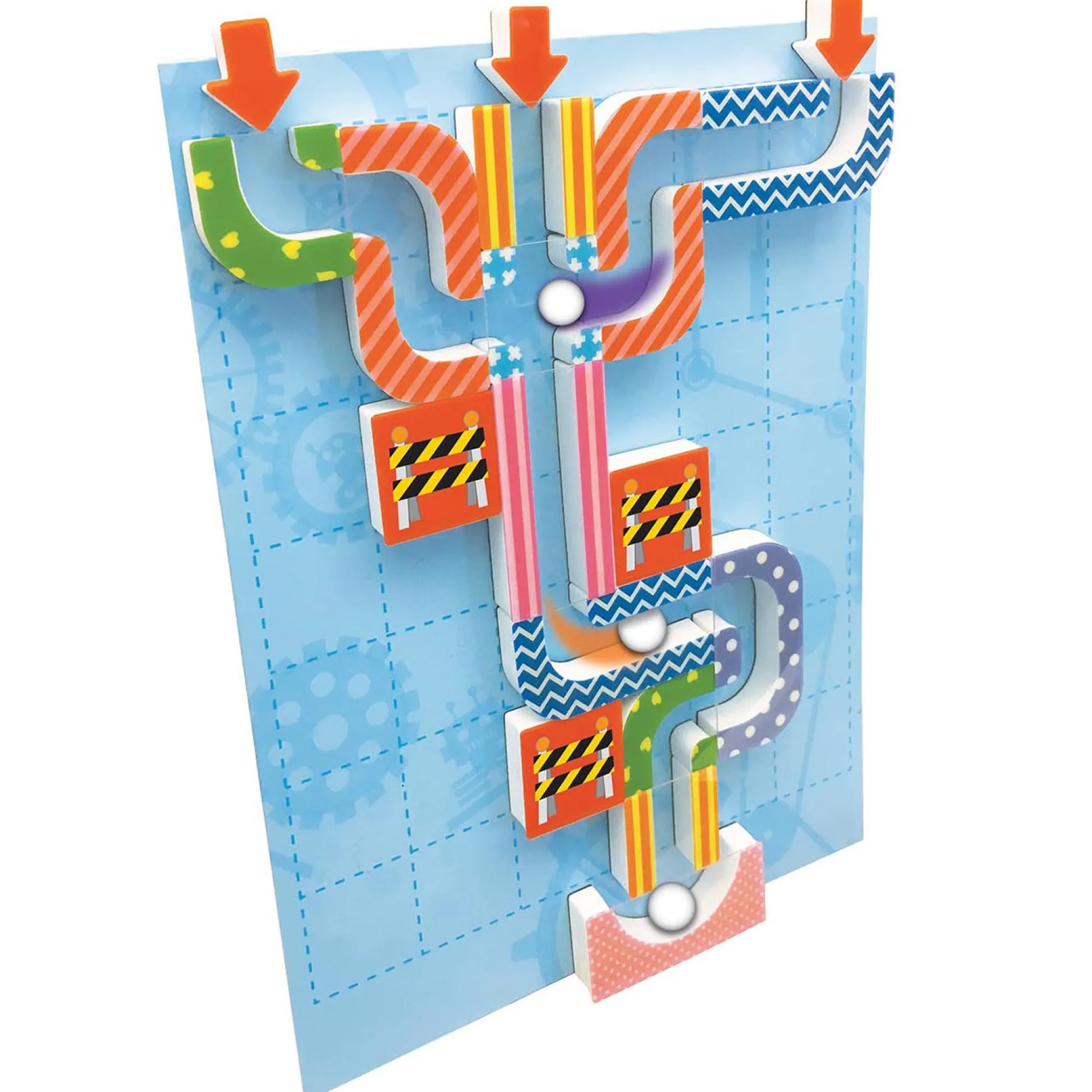Educators Resource Mind Sparks Magnetic Marble Run, 34-Piece Set with Assorted Colors and Magnetic Board* Magnetic Tiles & Building Sets