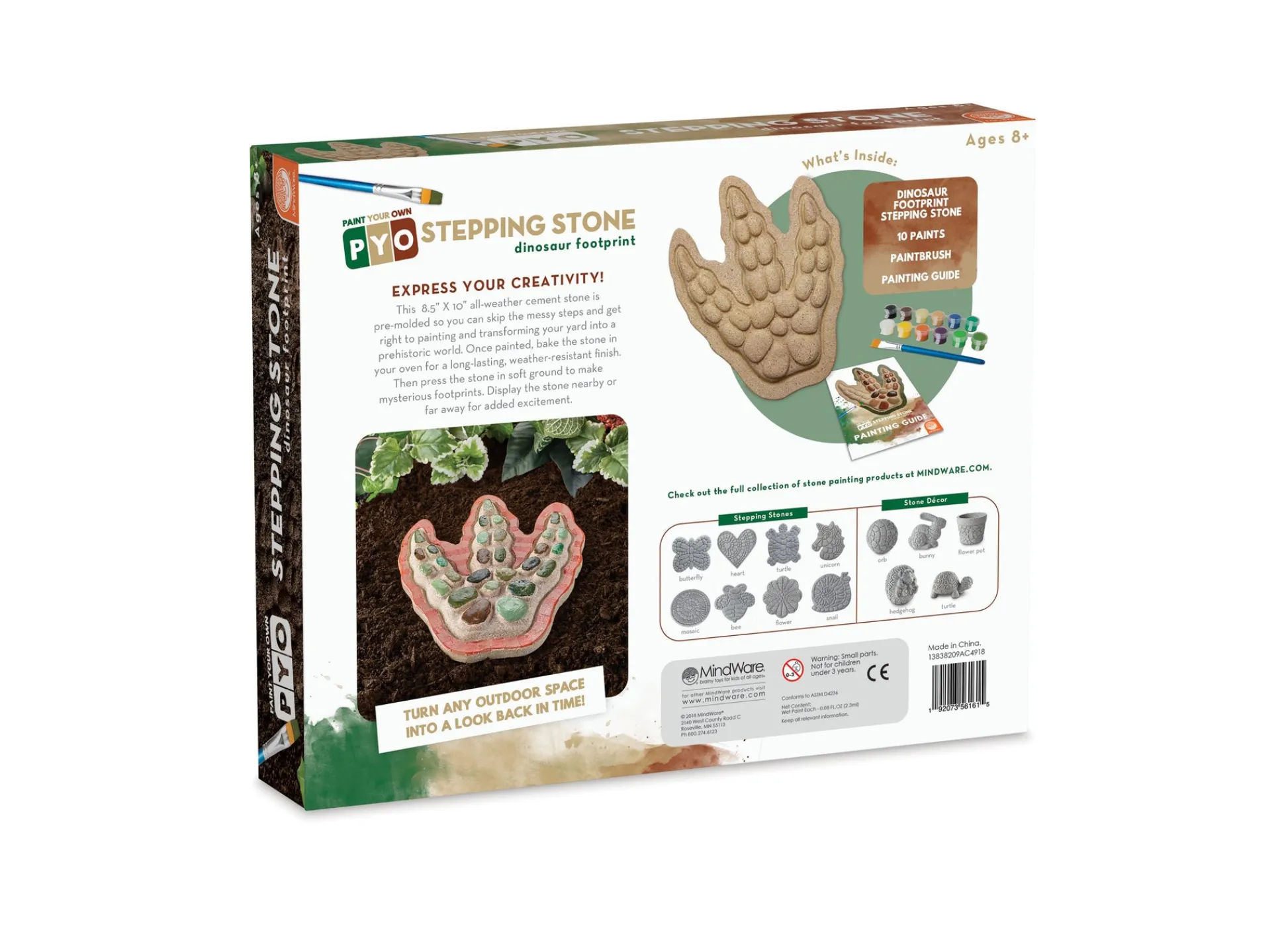 AreYouGame MindWare Dinosaur Footprint Paint-Your-Own Stepping Stone Kit* Crafts & Activities