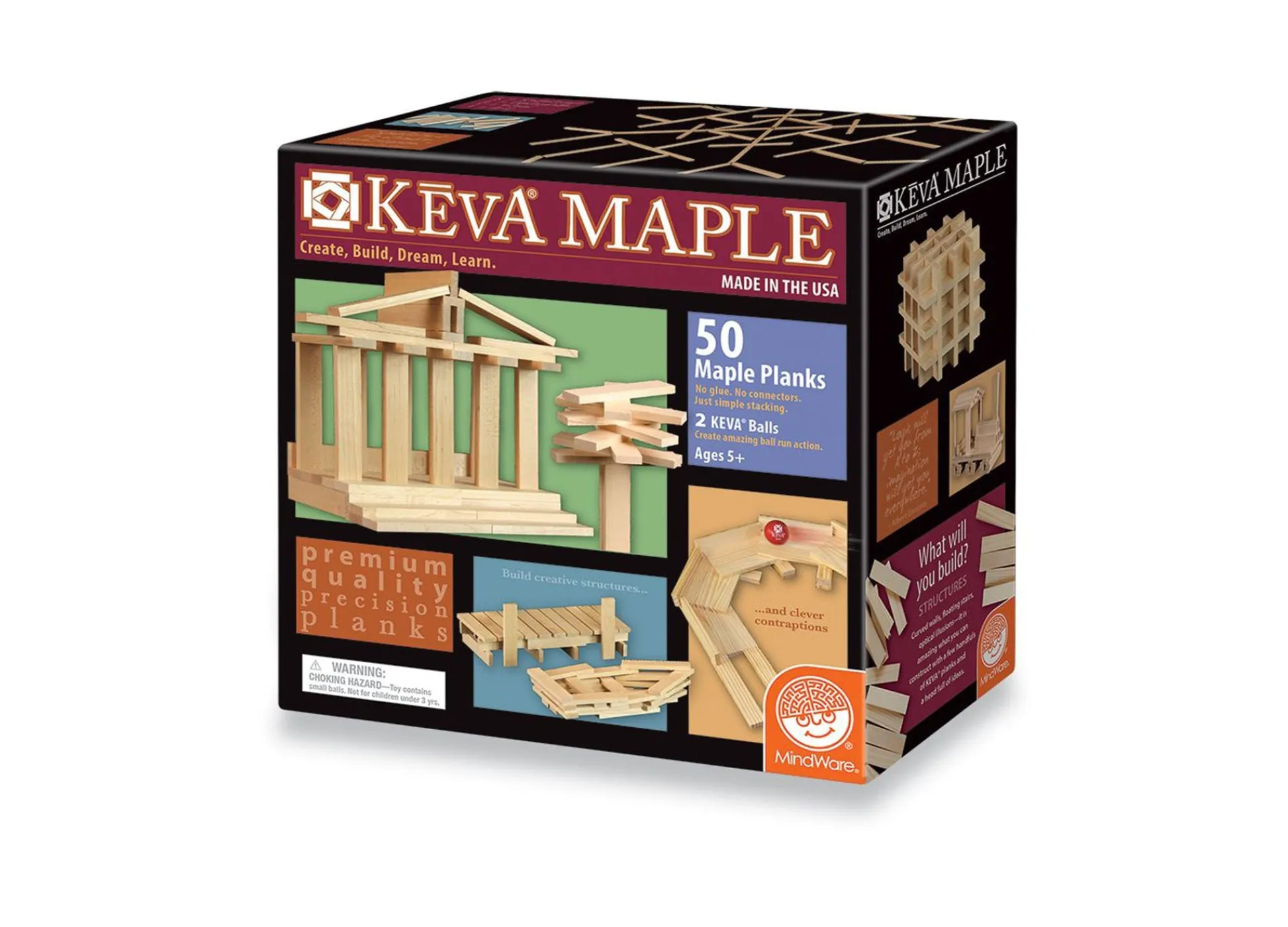 AreYouGame MindWare KEVA Maple 50-Piece Plank Set - Educational Building Toy* Wood & Jumbo Blocks
