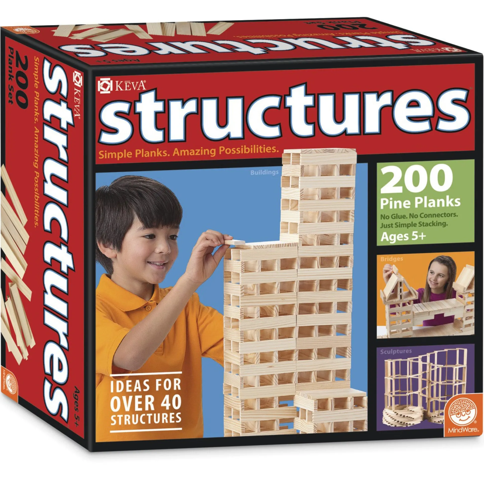 Educators Resource MindWare KEVA Structures 600-Piece Pine Plank Building Set* Wood & Jumbo Blocks
