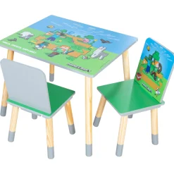 Flat River Group Minecraft Adventure Kids Wooden Table & 2 Chairs Set - Green & Blue* Tables, Storage & Accessories
