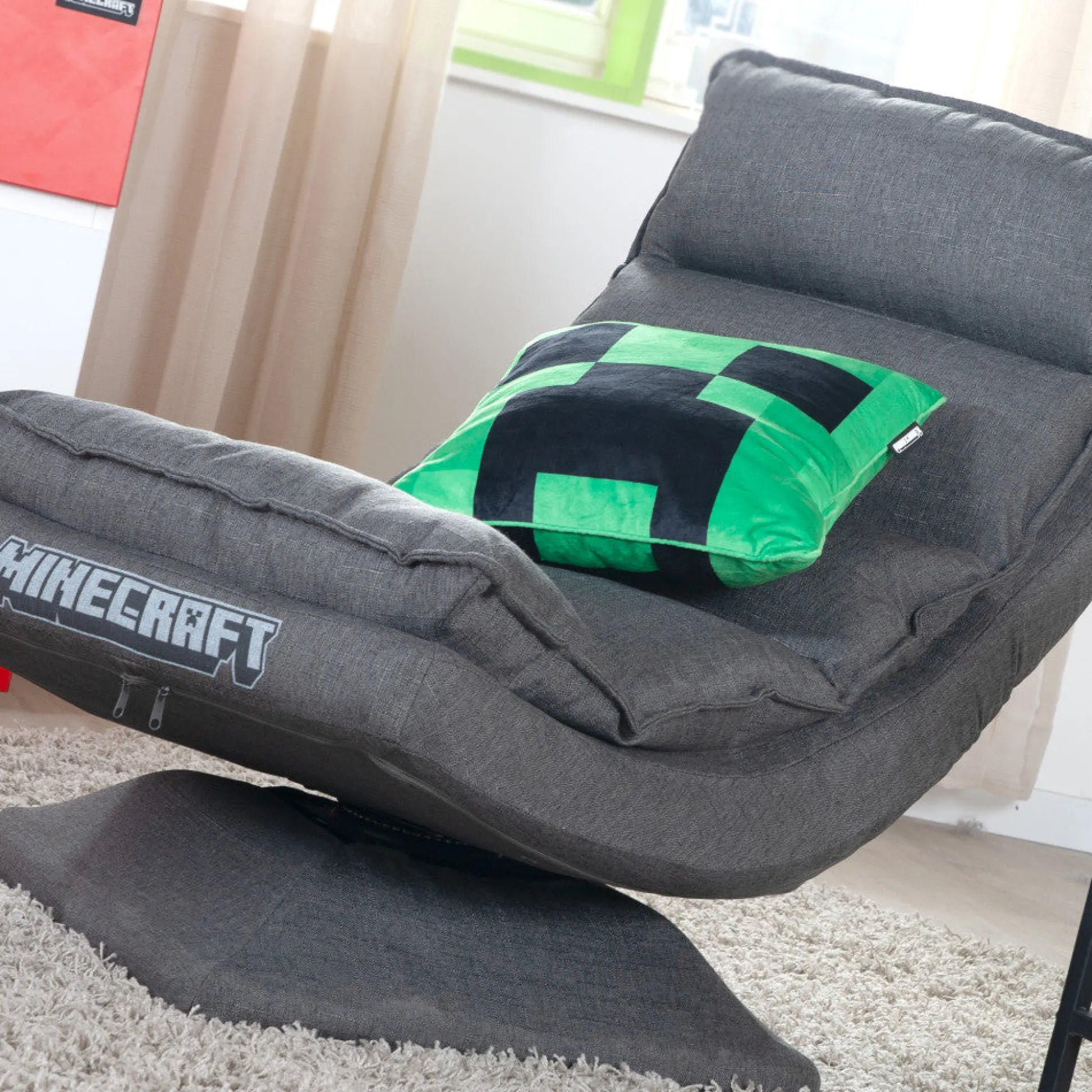 Flat River Group Minecraft Creeper Decorative Throw Pillow - Vibrant Green, 14.96"* Stuffed Animals|Stuffed Animals & Plush Toys