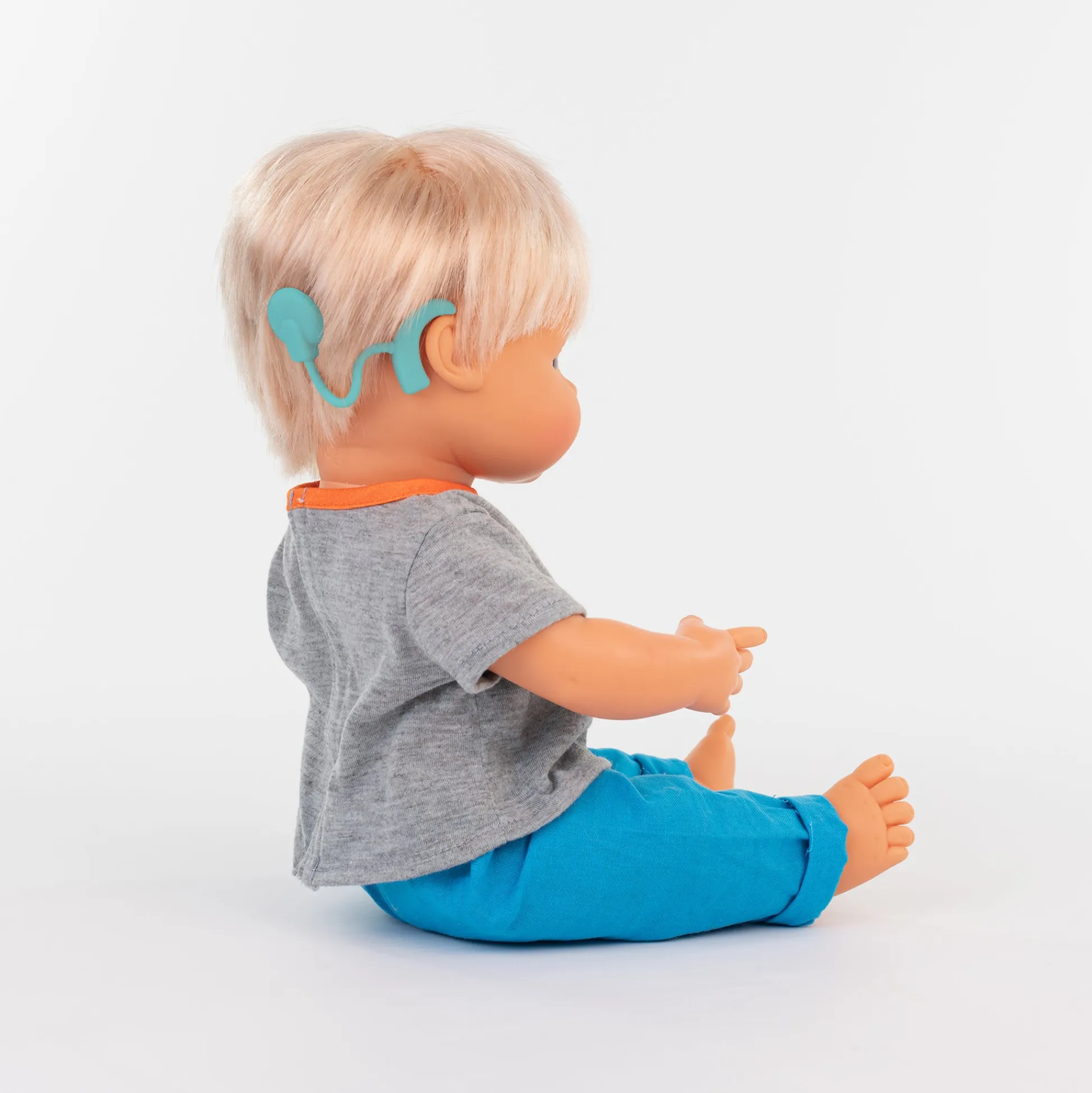 Educators Resource Miniland 15'' Blonde Hair Baby Doll with Hearing Aid - Vanilla Scented* Baby Dolls|Stuffed Animals & Plush Toys