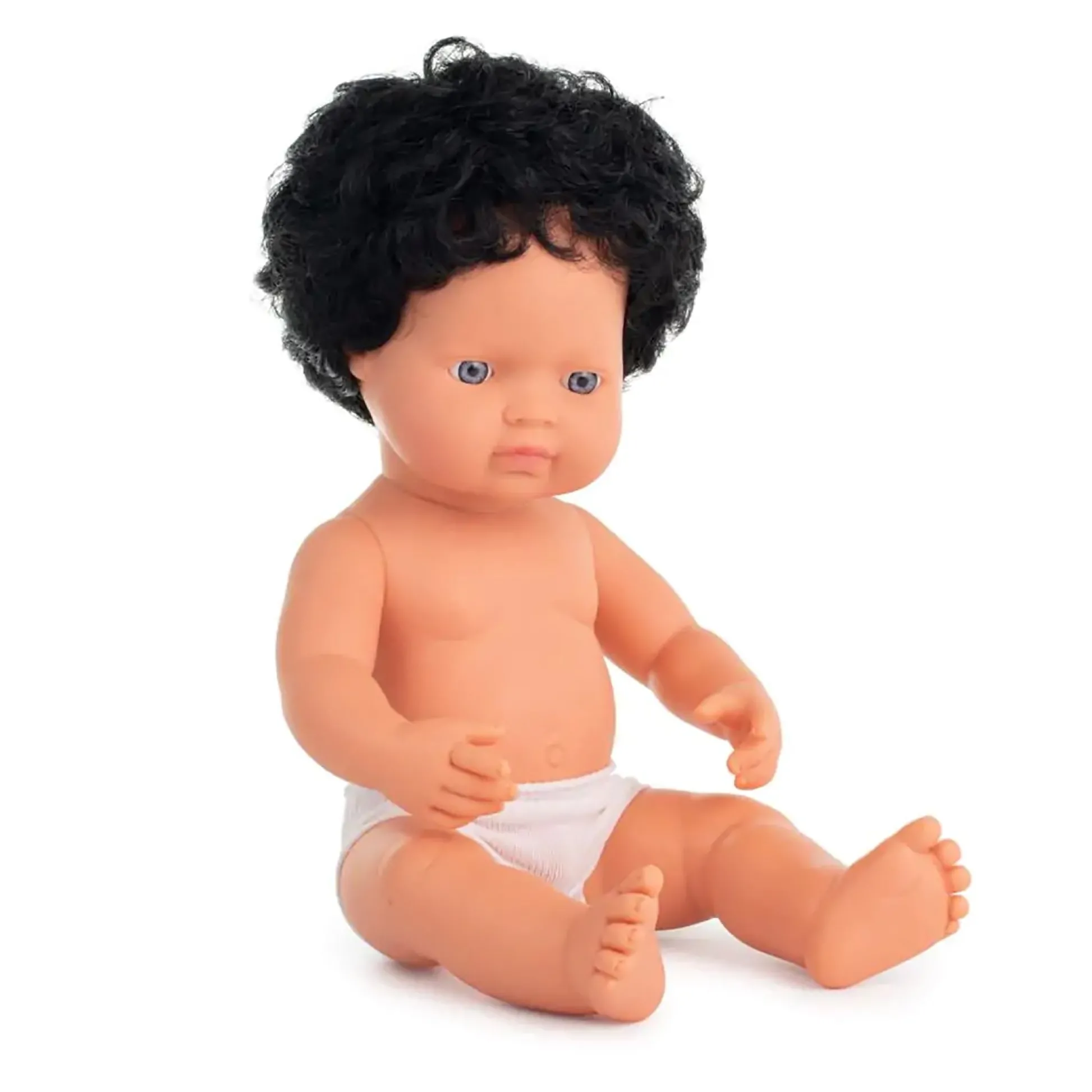 Educators Resource Miniland 15 inch Curly Haired Baby Doll with Underwear* Social & Emotional Skills|Baby Dolls