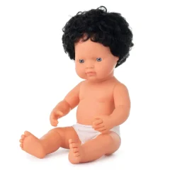 Educators Resource Miniland 15 inch Curly Haired Baby Doll with Underwear* Social & Emotional Skills|Baby Dolls