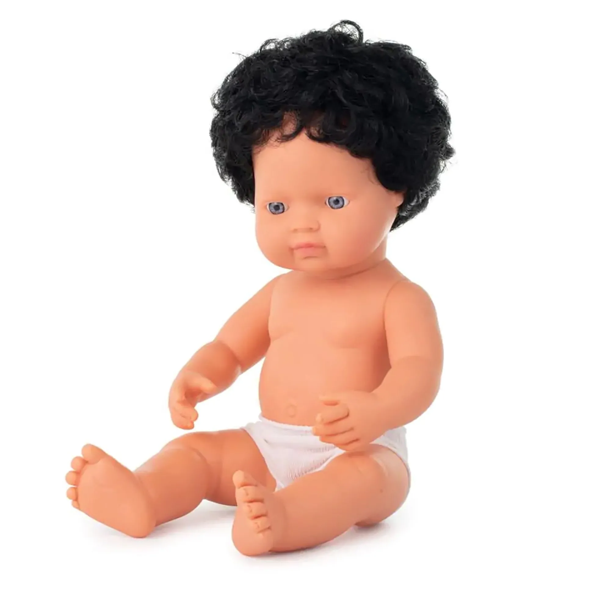 Educators Resource Miniland 15 inch Curly Haired Baby Doll with Underwear* Social & Emotional Skills|Baby Dolls