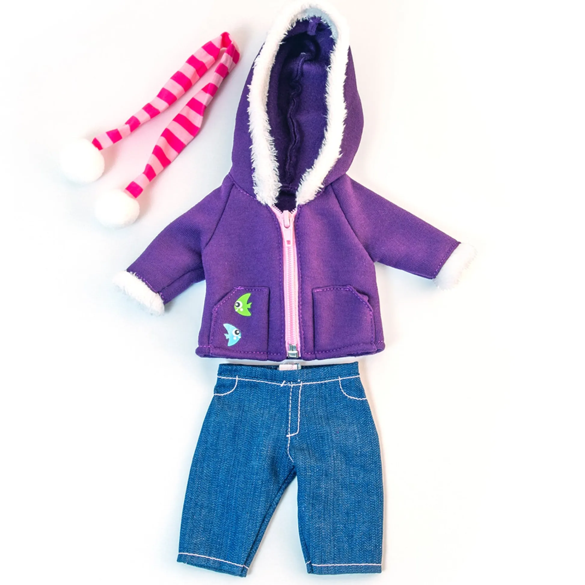 Educators Resource Miniland Cold Weather Purple Fleece Doll Outfit for 12-5/8" Dolls* Stuffed Animals & Plush Toys