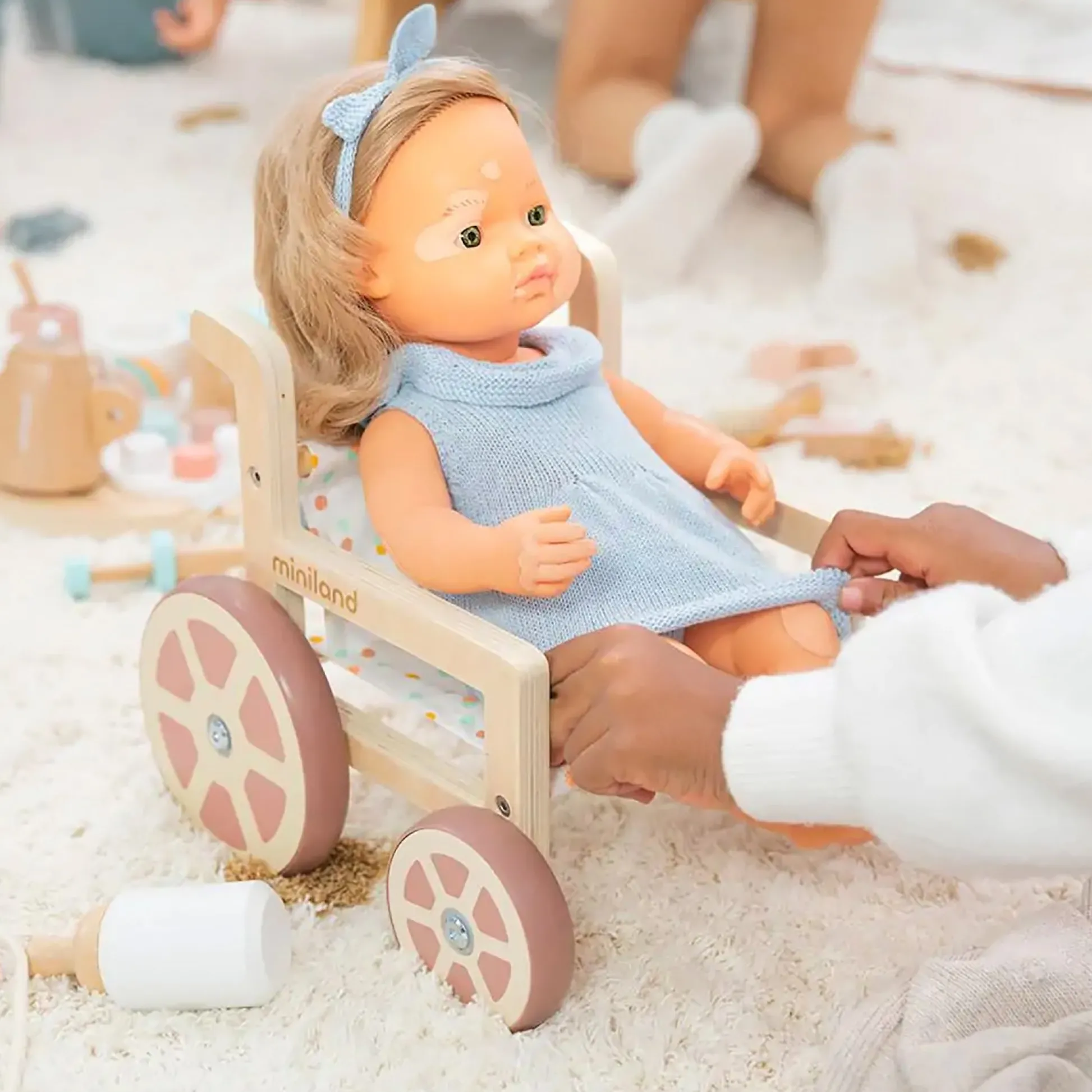 Educators Resource Miniland Eco-Friendly Wooden Wheelchair Doll Accessory* Stuffed Animals & Plush Toys|Social & Emotional Skills