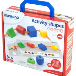 Educators Resource Miniland Educational Activity Shapes - Giant Beads and Laces Set - Learning Toy* Preschool Education Toys & Activities