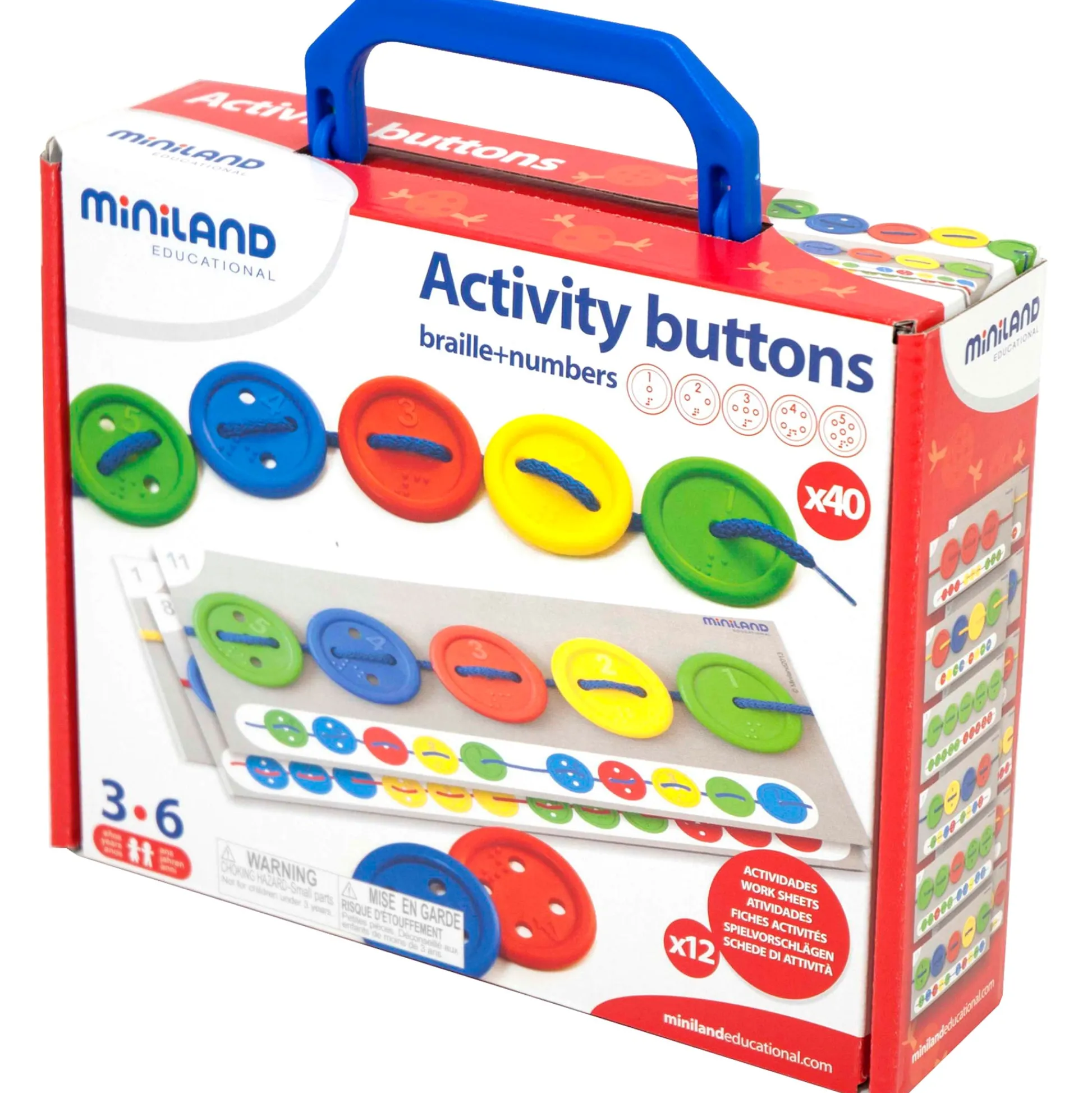 Educators Resource Miniland Educational Activity Buttons Set - 57 Pieces for Learning and Development* Preschool Education Toys & Activities