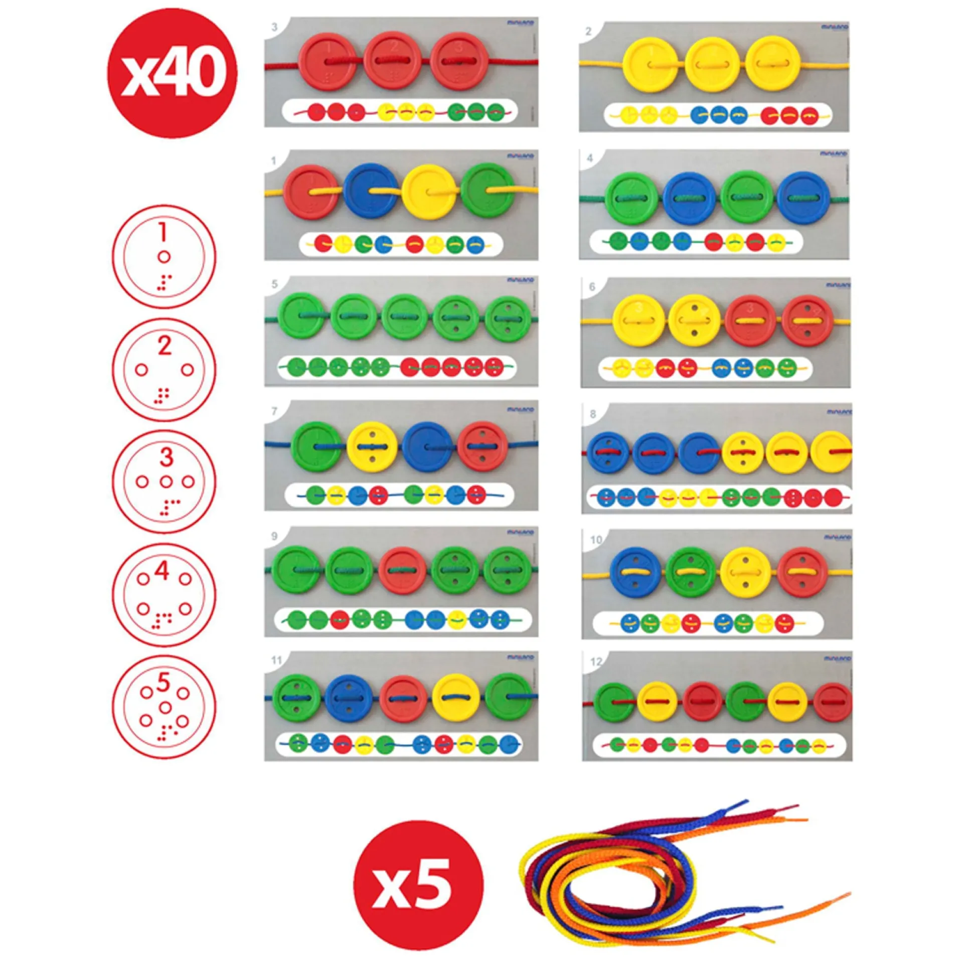 Educators Resource Miniland Educational Activity Buttons Set - 57 Pieces for Learning and Development* Preschool Education Toys & Activities