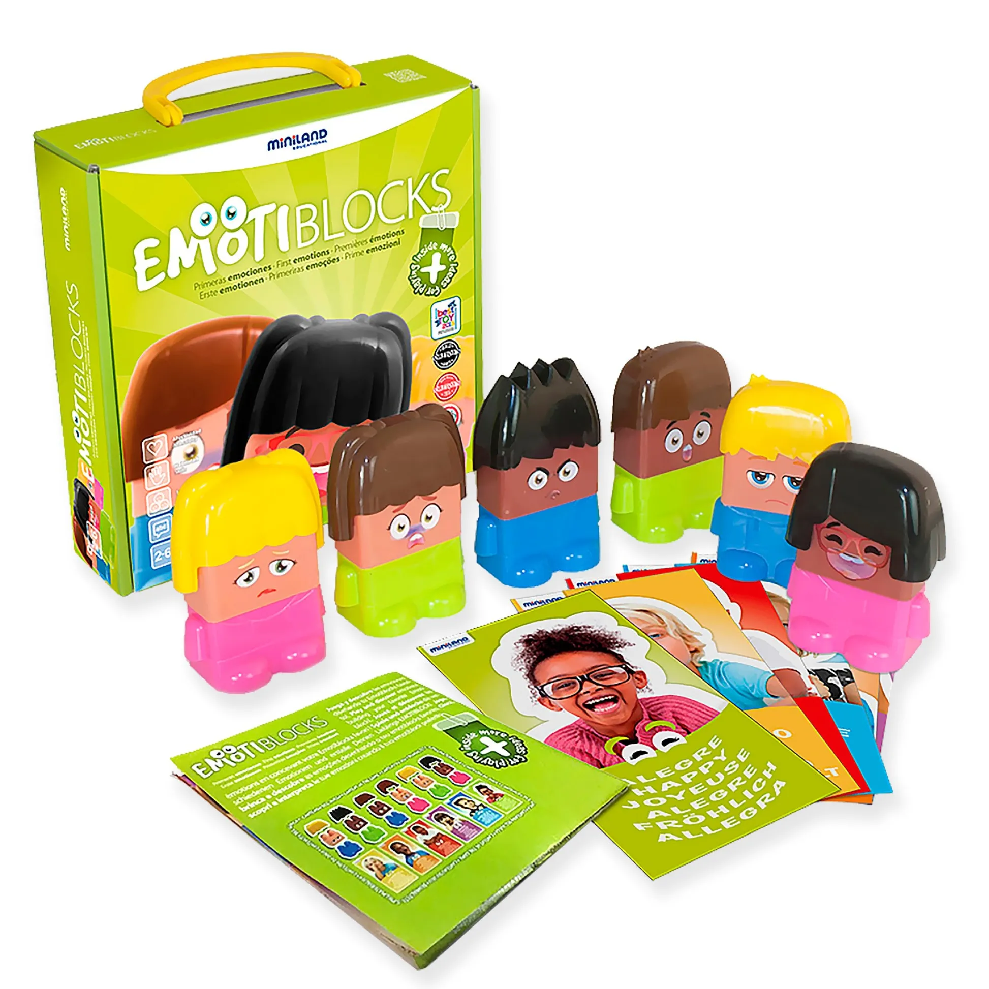 Educators Resource Miniland Educational Emotiblocks - Interchangeable Emotion Blocks - 18 Pieces* Preschool Education Toys & Activities|Social & Emotional Skills