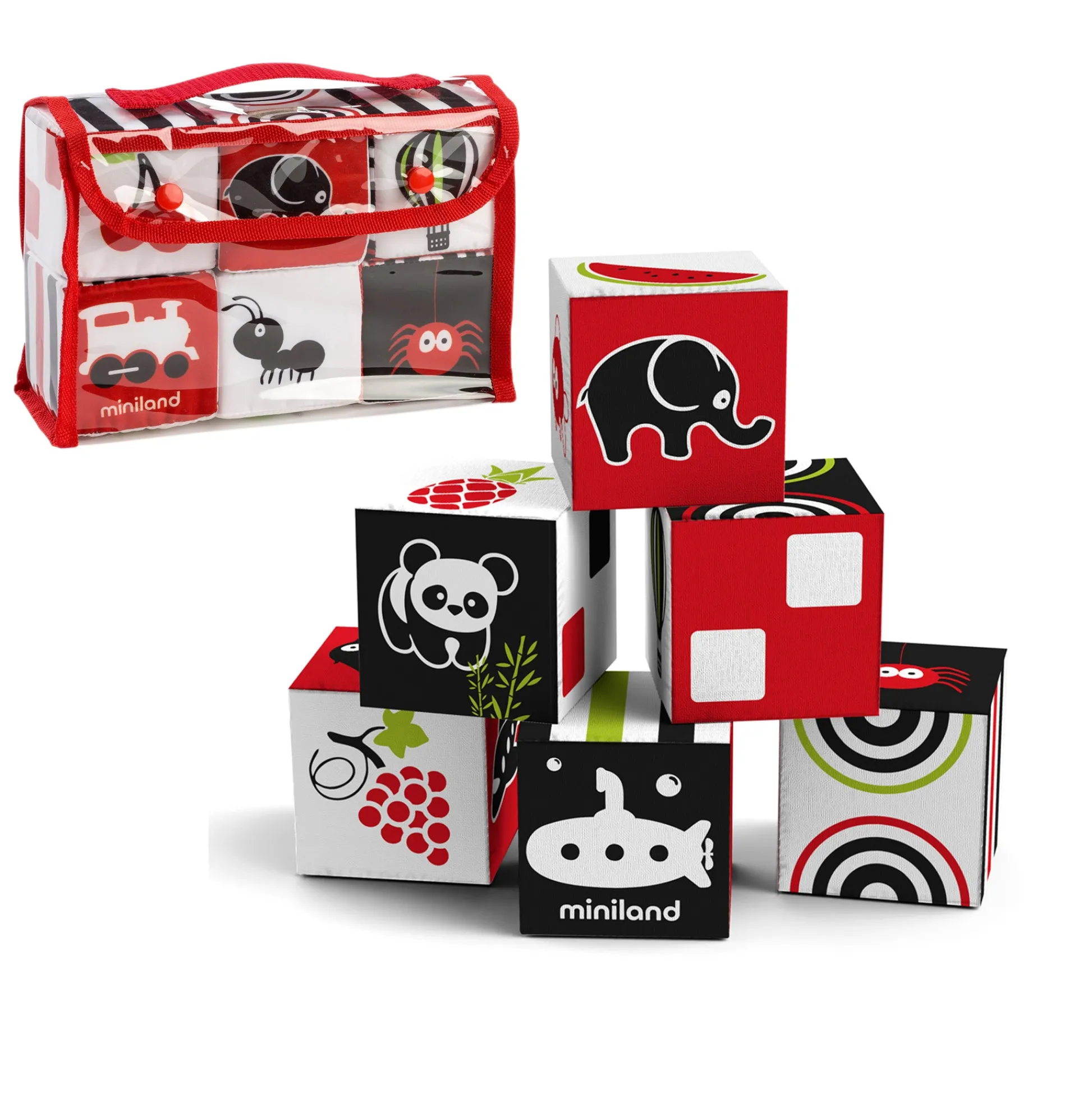 Educators Resource Miniland Educational First Senses - 6 Soft Pattern Cubes Set* Developmental Toys