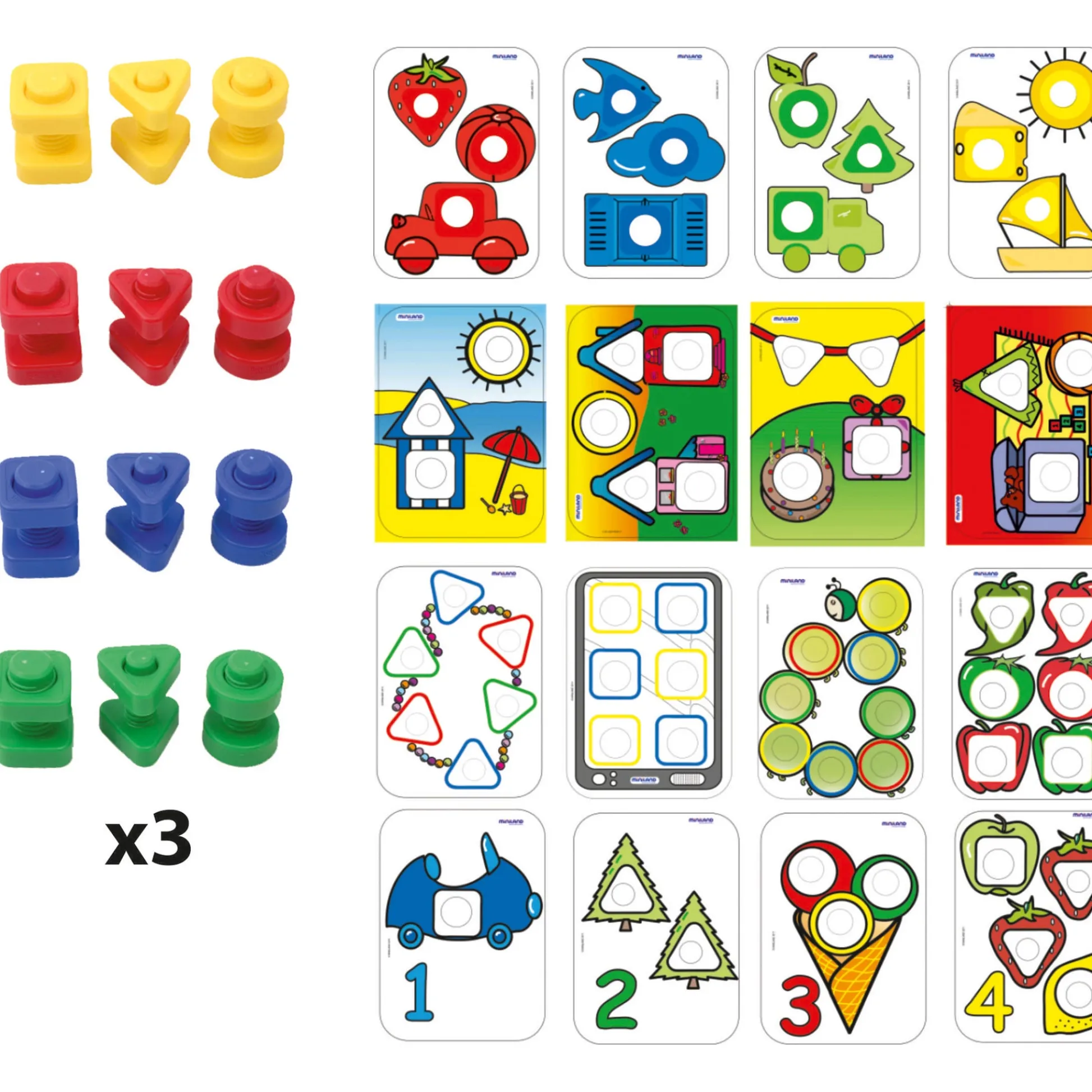 Educators Resource Miniland Educational Nuts & Bolts Activity Set - Colorful Learning Toy - 88 Pieces* Preschool Education Toys & Activities
