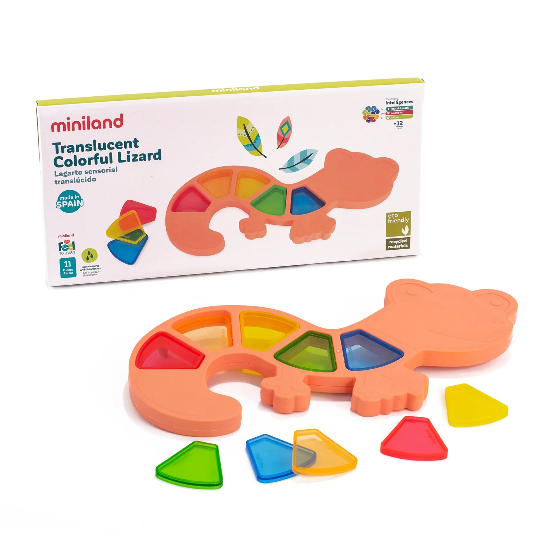 Educators Resource Miniland Feel to Learn - Translucent Colorful Lizard - Sensory Play Set* Preschool Education Toys & Activities