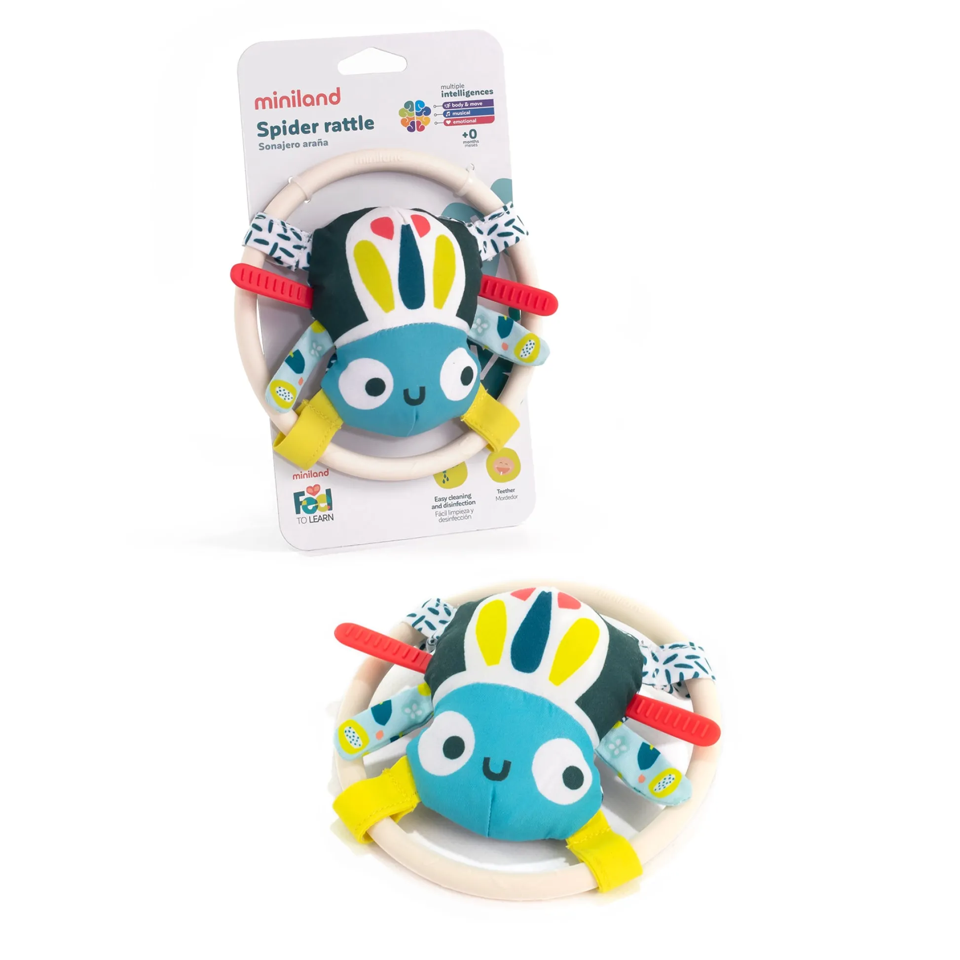 Educators Resource Miniland Feel to Learn: Spider Rattle – Sensory Teether Toy* Rattlers & Teethers
