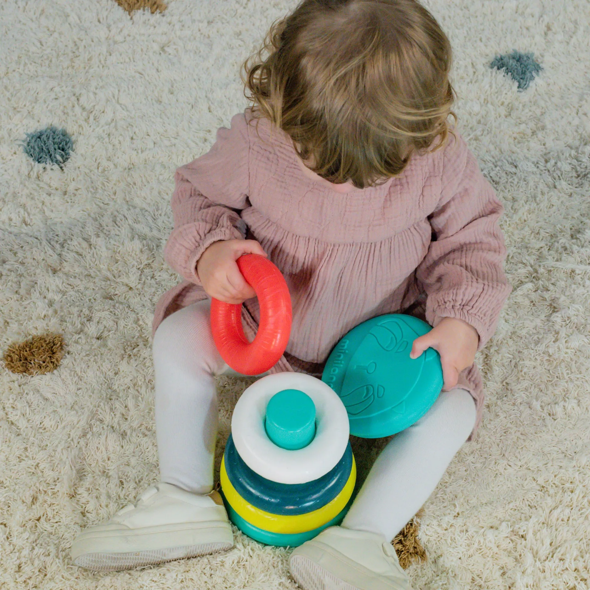 Educators Resource Miniland Feel to Learn: Stack & Roll Rings – Eco-Friendly Toy* Blocks, Sorting & Stacking Toys
