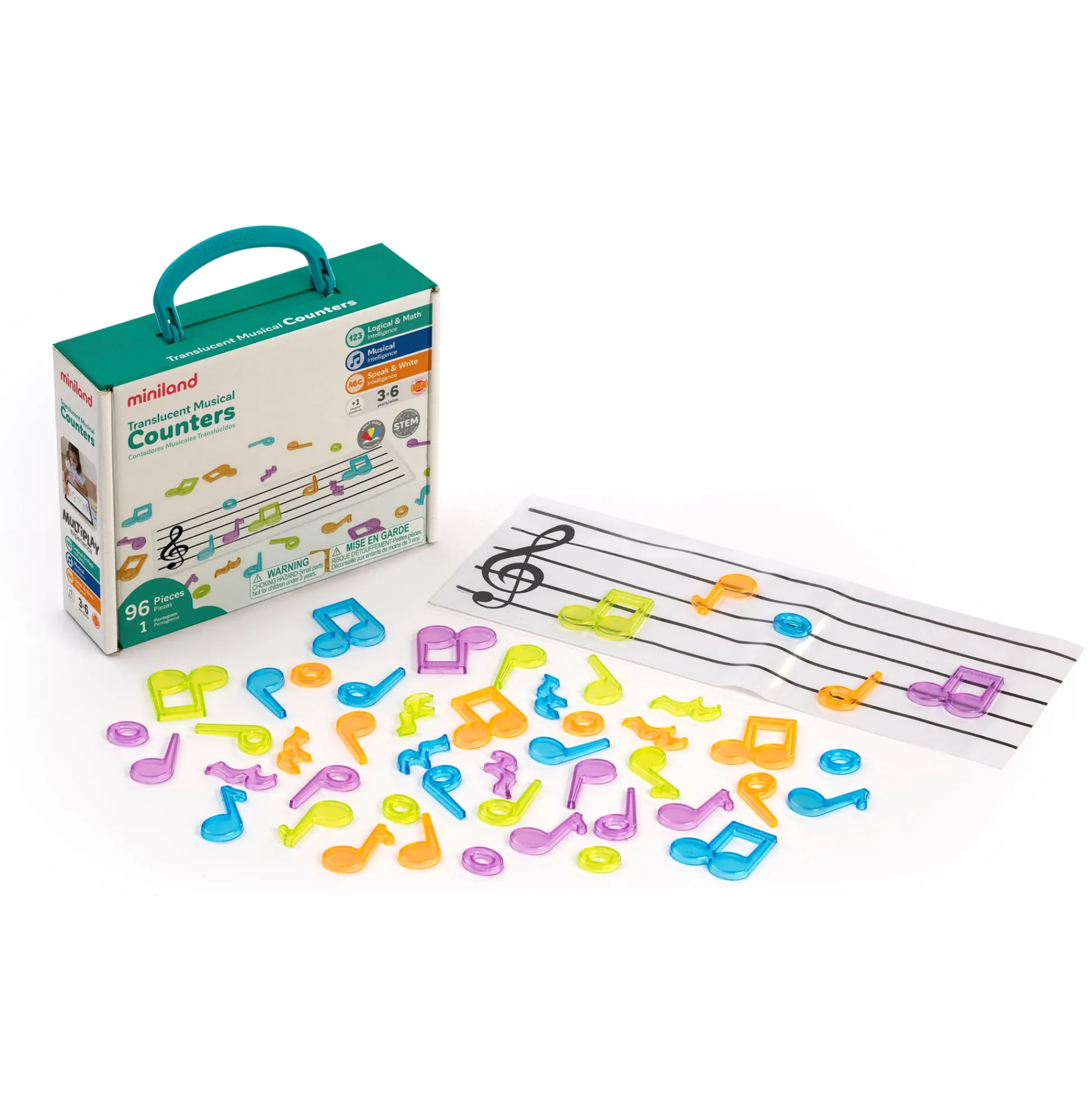 Educators Resource Miniland Translucent Musical Counters - Vibrant Note-Shaped Pieces for Early Learning* Musical & Sound Toys|Musical Toys & Instruments