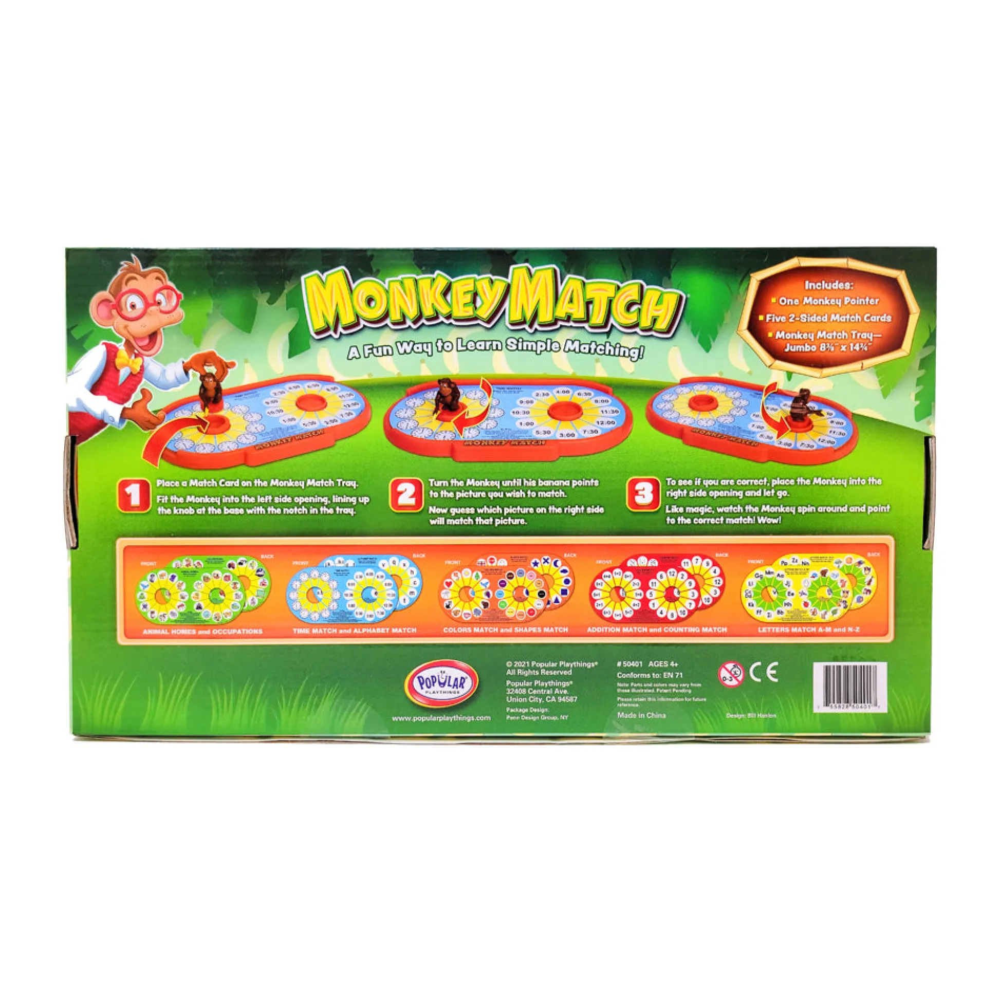 AreYouGame Monkey Match Educational Game by Popular Playthings* Preschool Education Toys & Activities