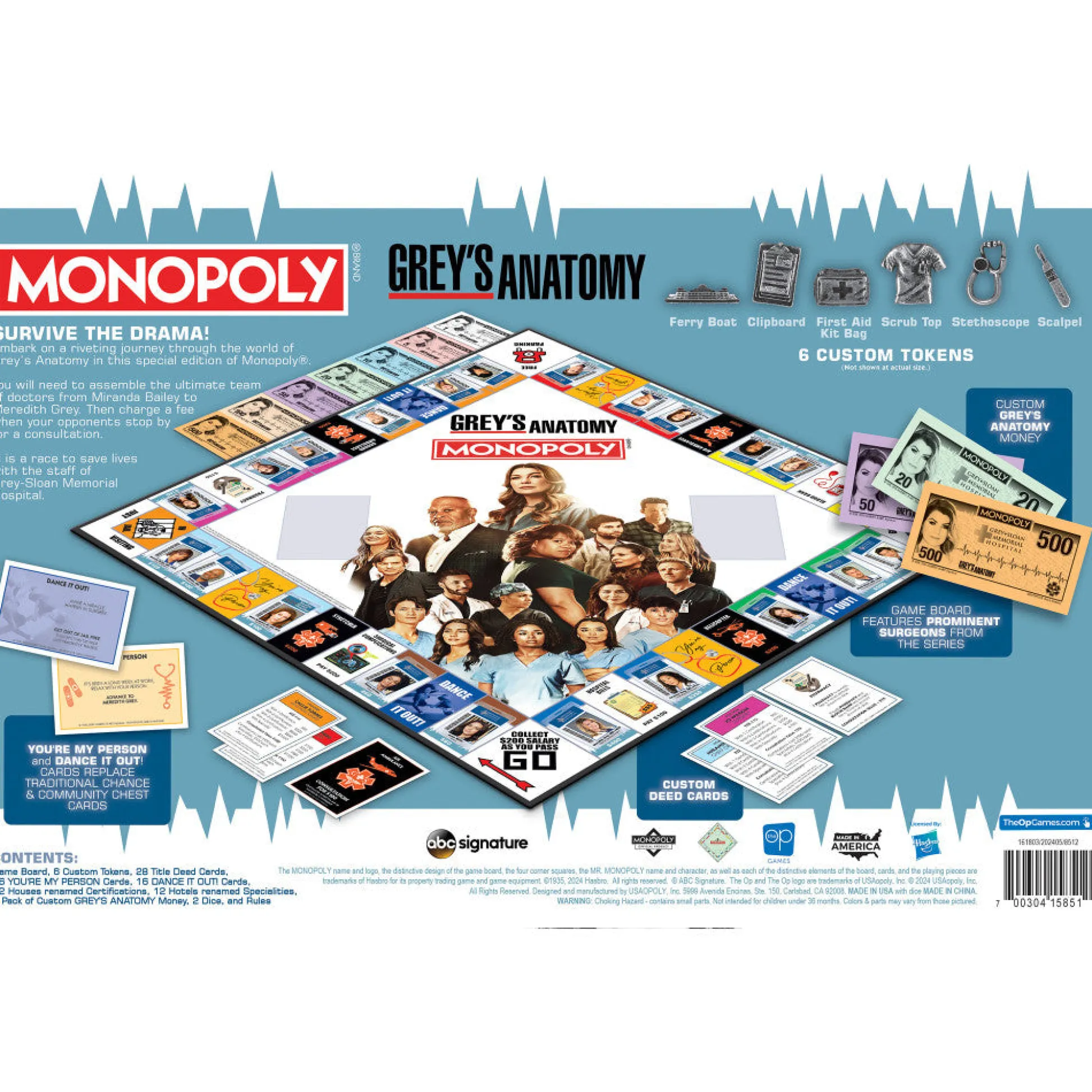 Flat River Group MONOPOLY: Grey's Anatomy Edition - Medical Drama Board Game for Ages 8+* Role-Playing Games|Board Games