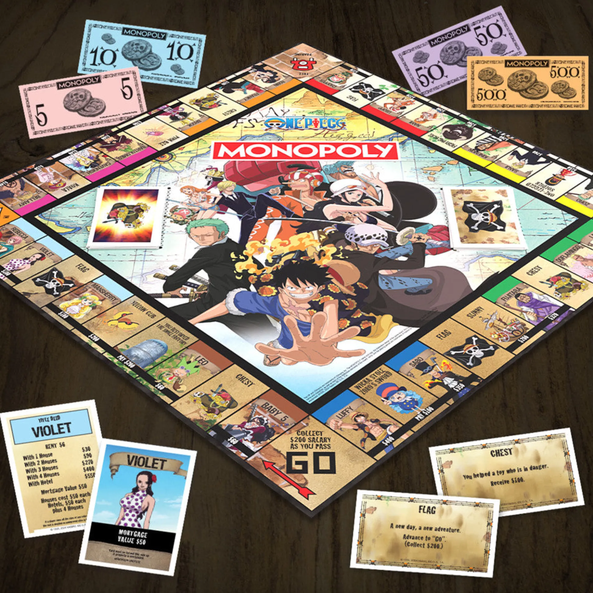 Flat River Group MONOPOLY One Piece Dressrosa Edition - Collectible Board Game, Ages 8+* Role-Playing Games|Board Games