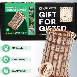 Educators Resource Mr.PLAYWOOD 3D Wooden Labyrinth STEM Puzzle - Cryptex Inspired* Puzzles