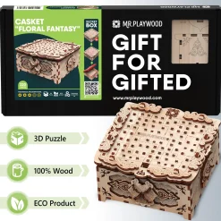 Educators Resource Mr.PLAYWOOD Secret Box Floral Fantasy 3D Wooden STEM Puzzle* Puzzles