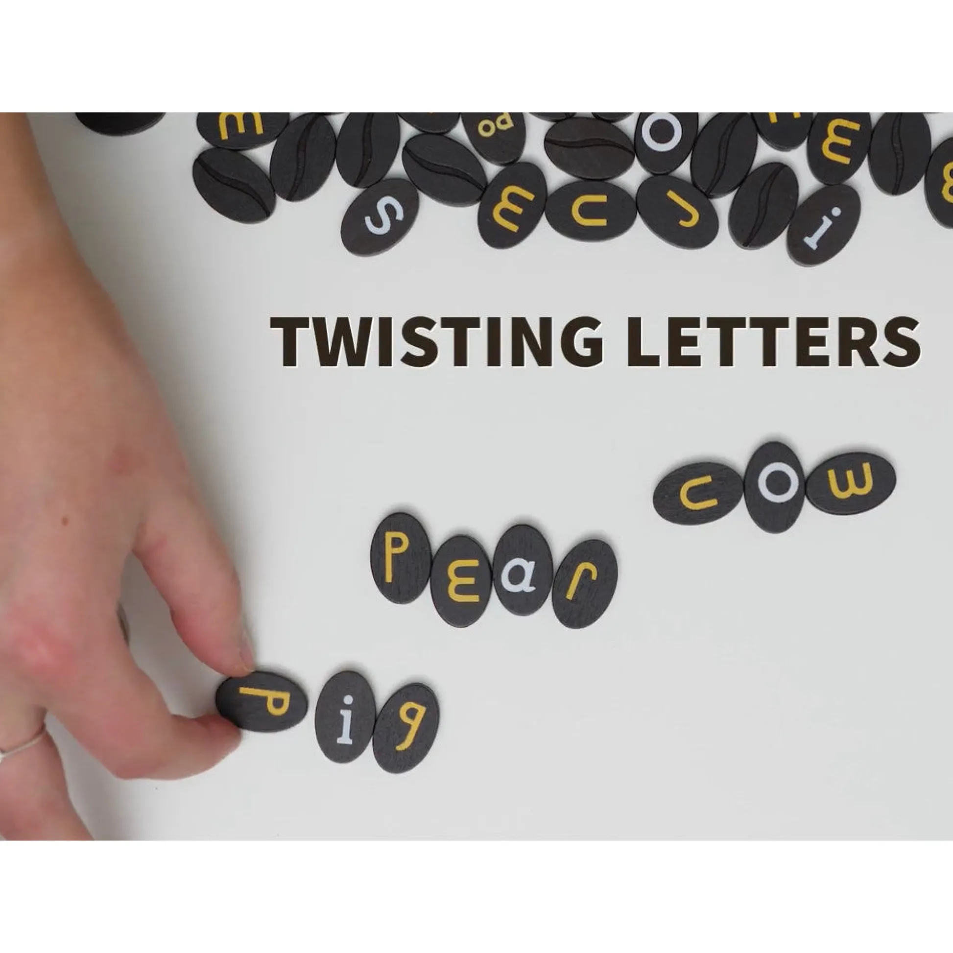 Flat River Group MukikiM Jabuka: Twist & Spell Wood Tile Word Game for All Ages* Dominoes & Tiles Games