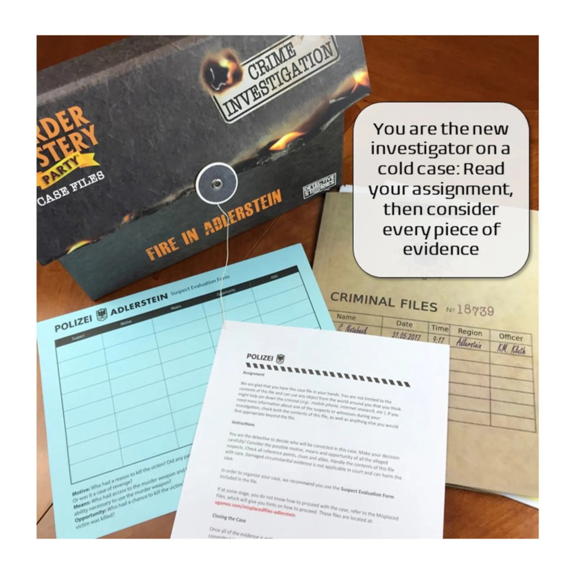 AreYouGame Murder Mystery Party Case Files: Fire in Adlerstein Investigation Game* Board Games|Role-Playing Games