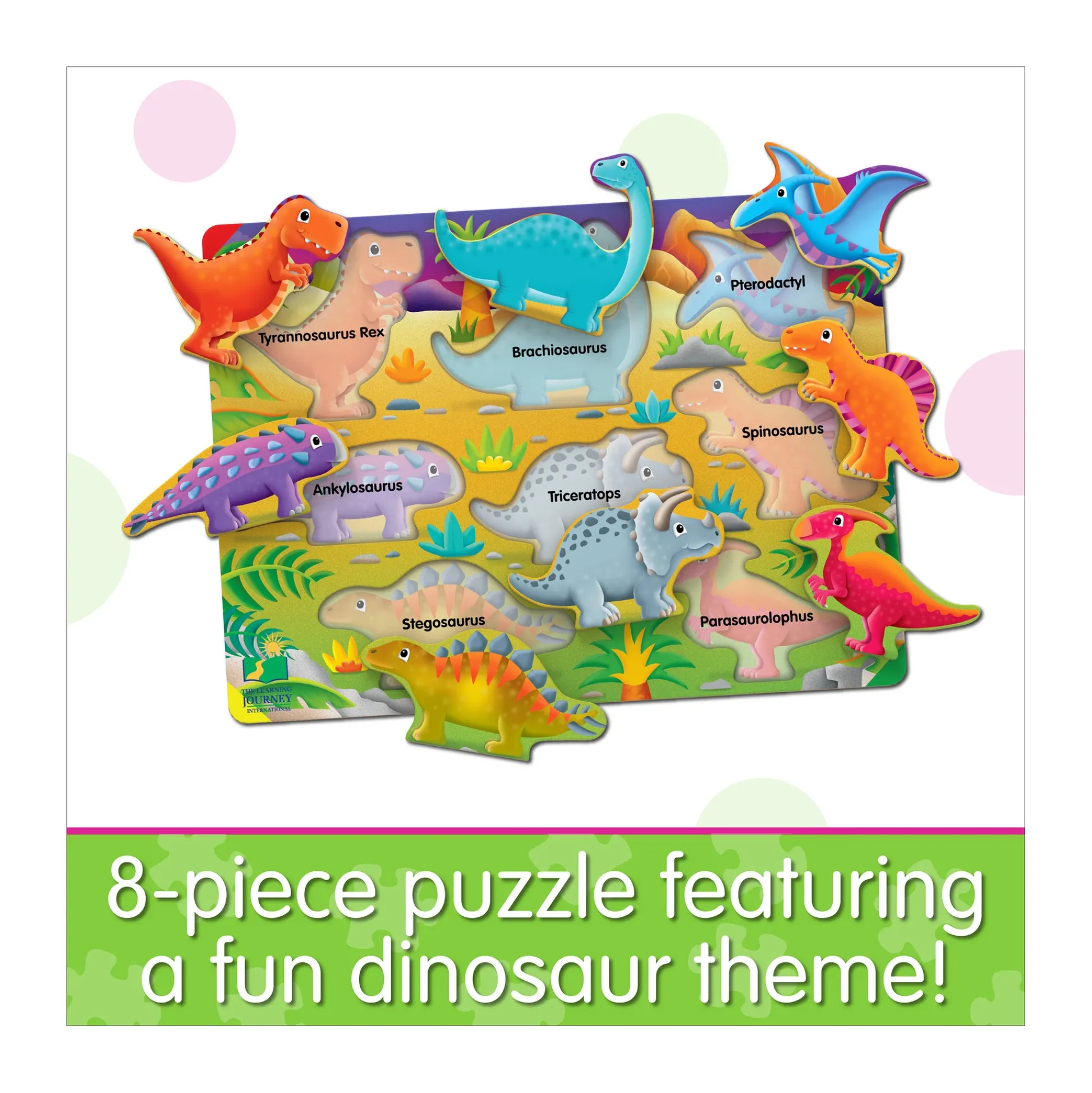 AreYouGame My First Lift & Learn Dinosaur Puzzle - 8 pcs* Puzzles