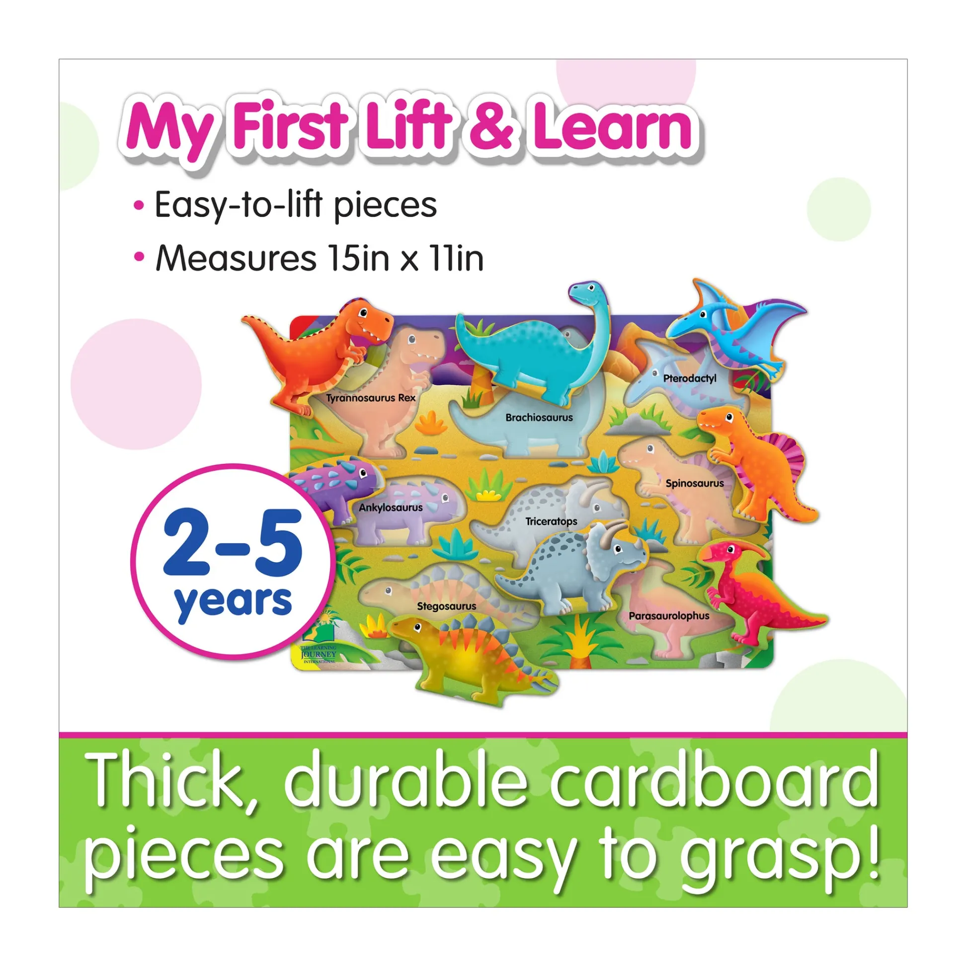 AreYouGame My First Lift & Learn Dinosaur Puzzle - 8 pcs* Puzzles