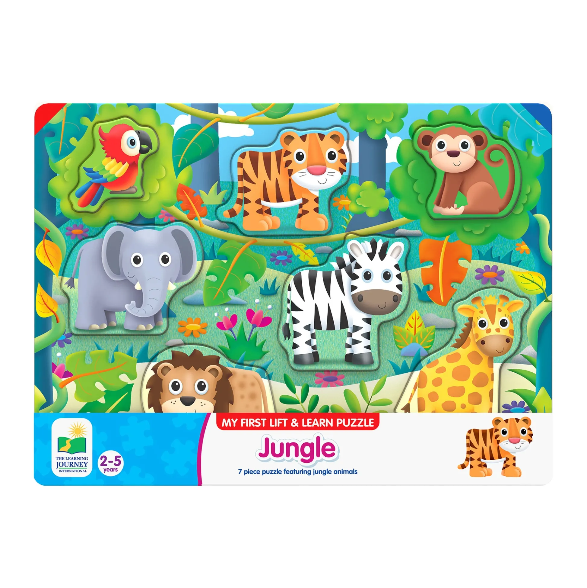 AreYouGame My First Lift & Learn Jungle Adventure Puzzle - 7 pc* Puzzles