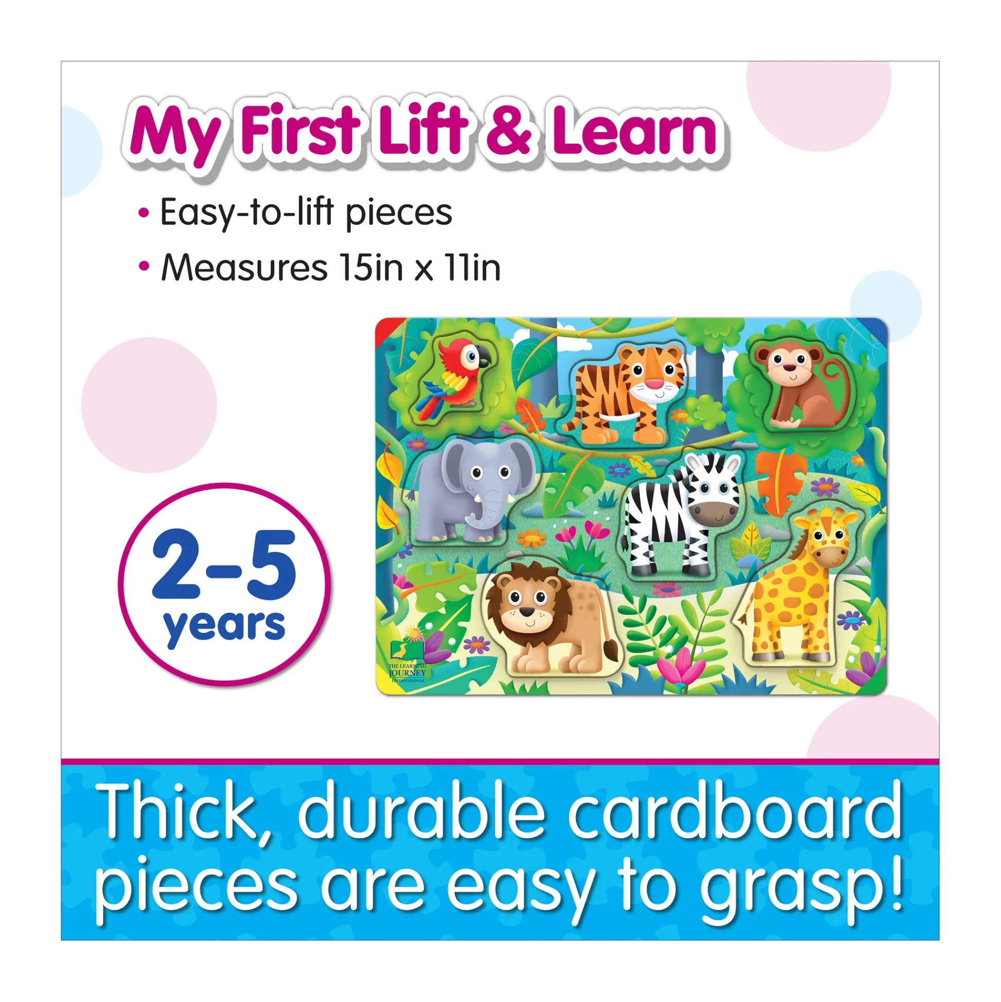 AreYouGame My First Lift & Learn Jungle Adventure Puzzle - 7 pc* Puzzles