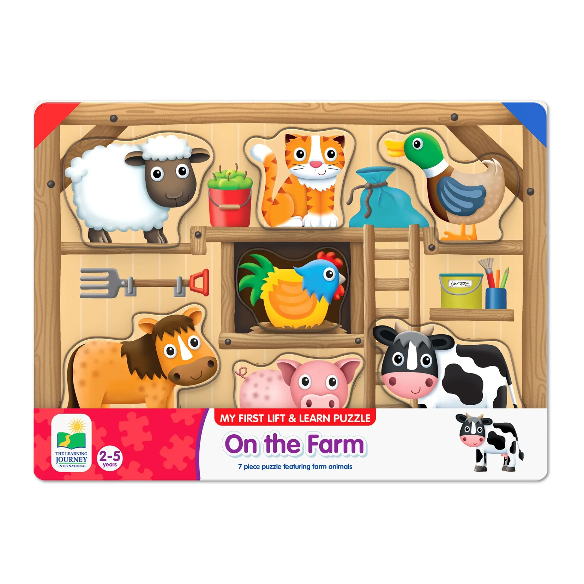 AreYouGame My First Lift & Learn Puzzle - On the Farm - 7 pc* Puzzles