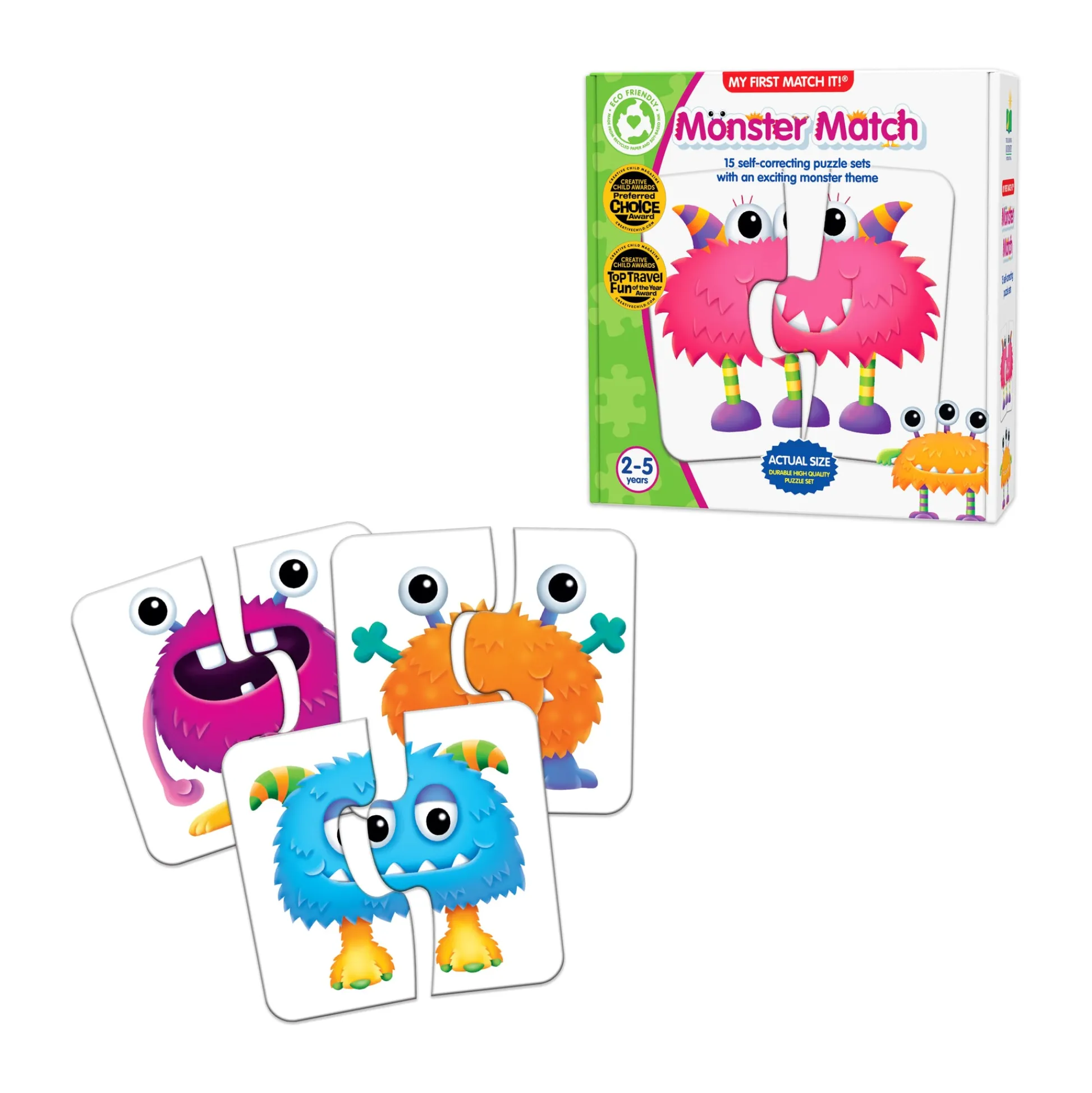 AreYouGame My First Match It! - Monster Match - Colorful Puzzle Game* Toddler & Preschool Games & Puzzles|Puzzles