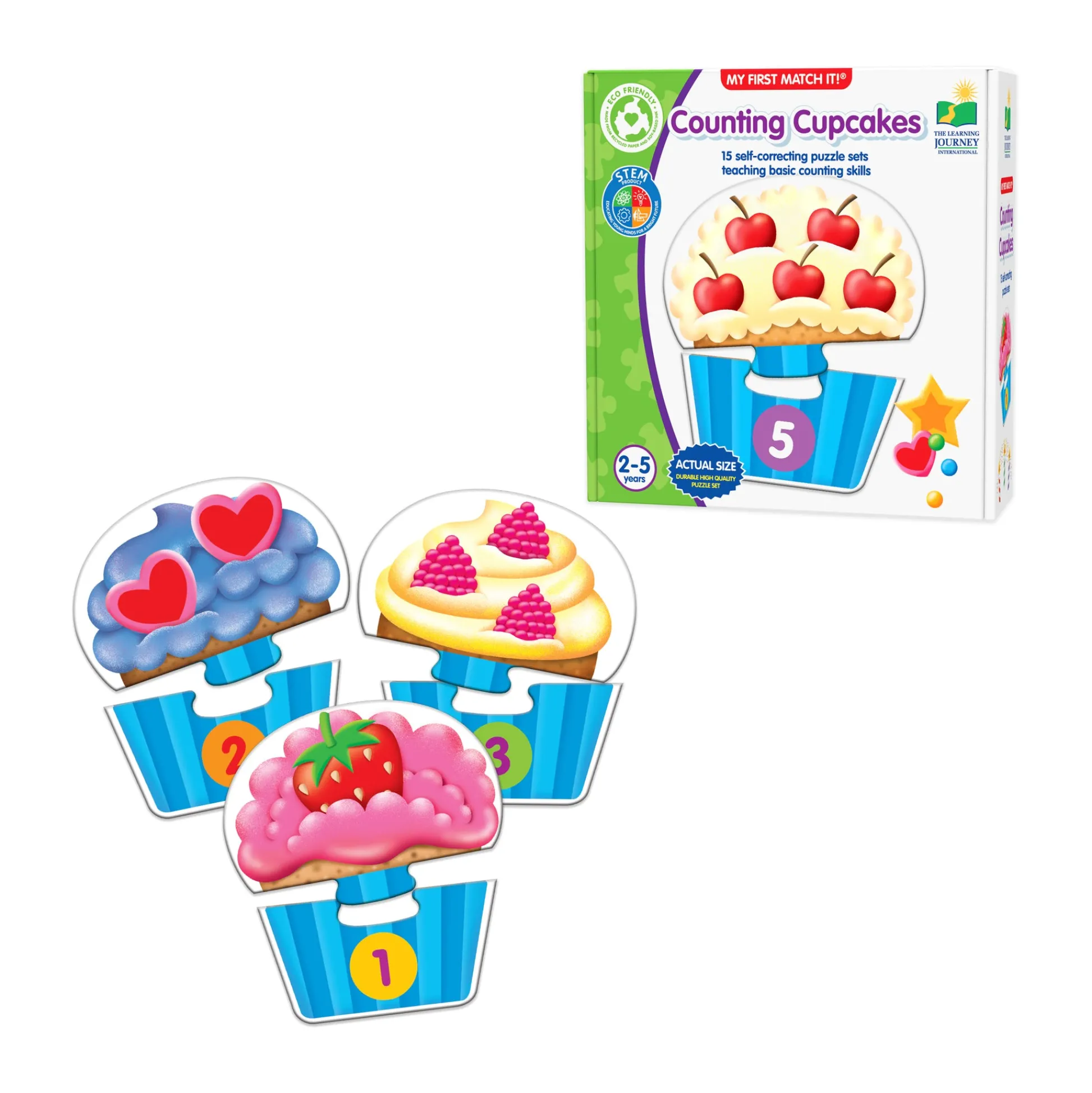 AreYouGame My First Match It! Counting Cupcakes - Early Math Learning Puzzle* Puzzles|Preschool Education Toys & Activities