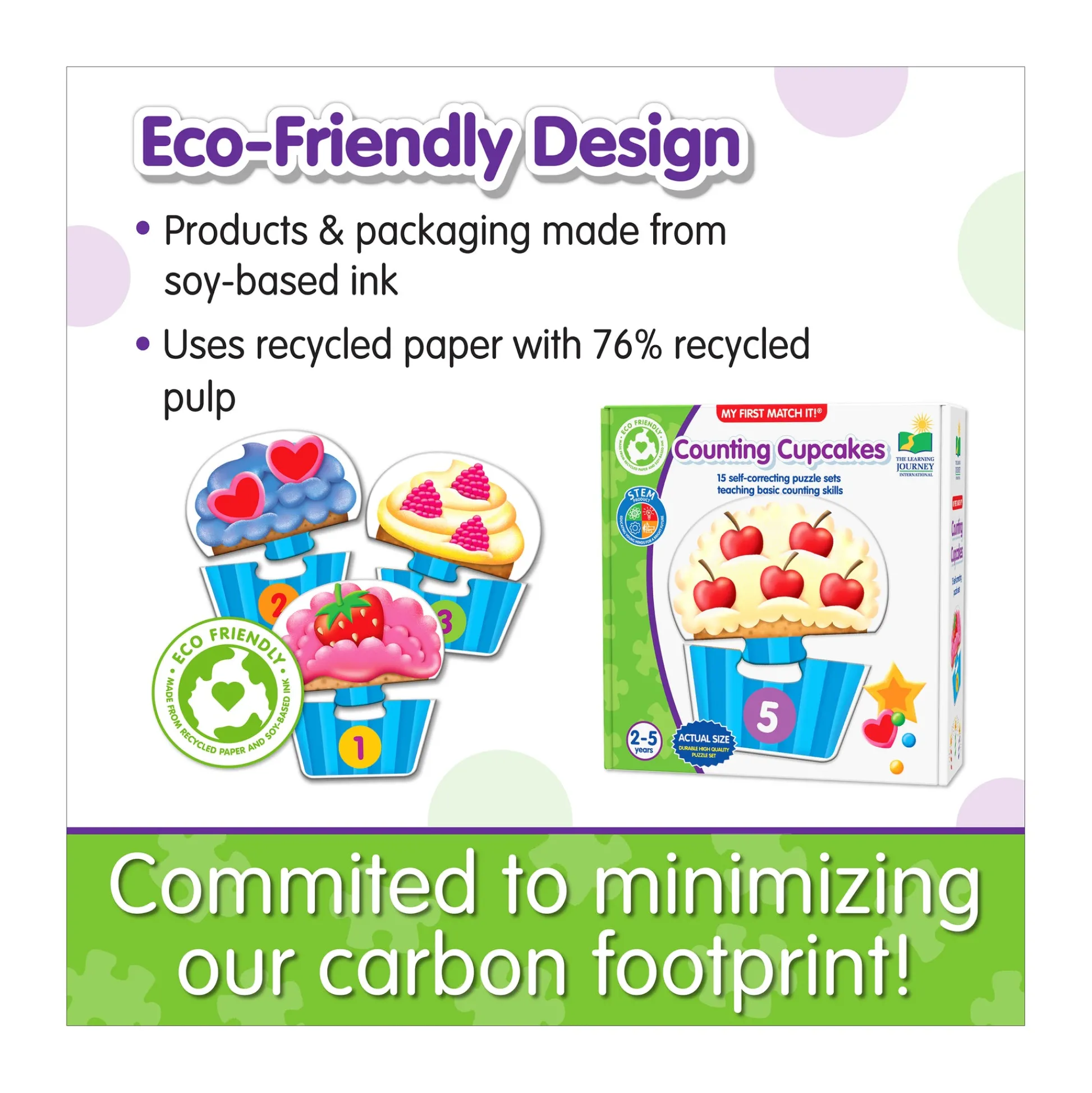 AreYouGame My First Match It! Counting Cupcakes - Early Math Learning Puzzle* Puzzles|Preschool Education Toys & Activities