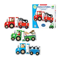 AreYouGame My First Match It! Tractors & Trailers - Colorful Counting Puzzle Set* Puzzles|Preschool Education Toys & Activities