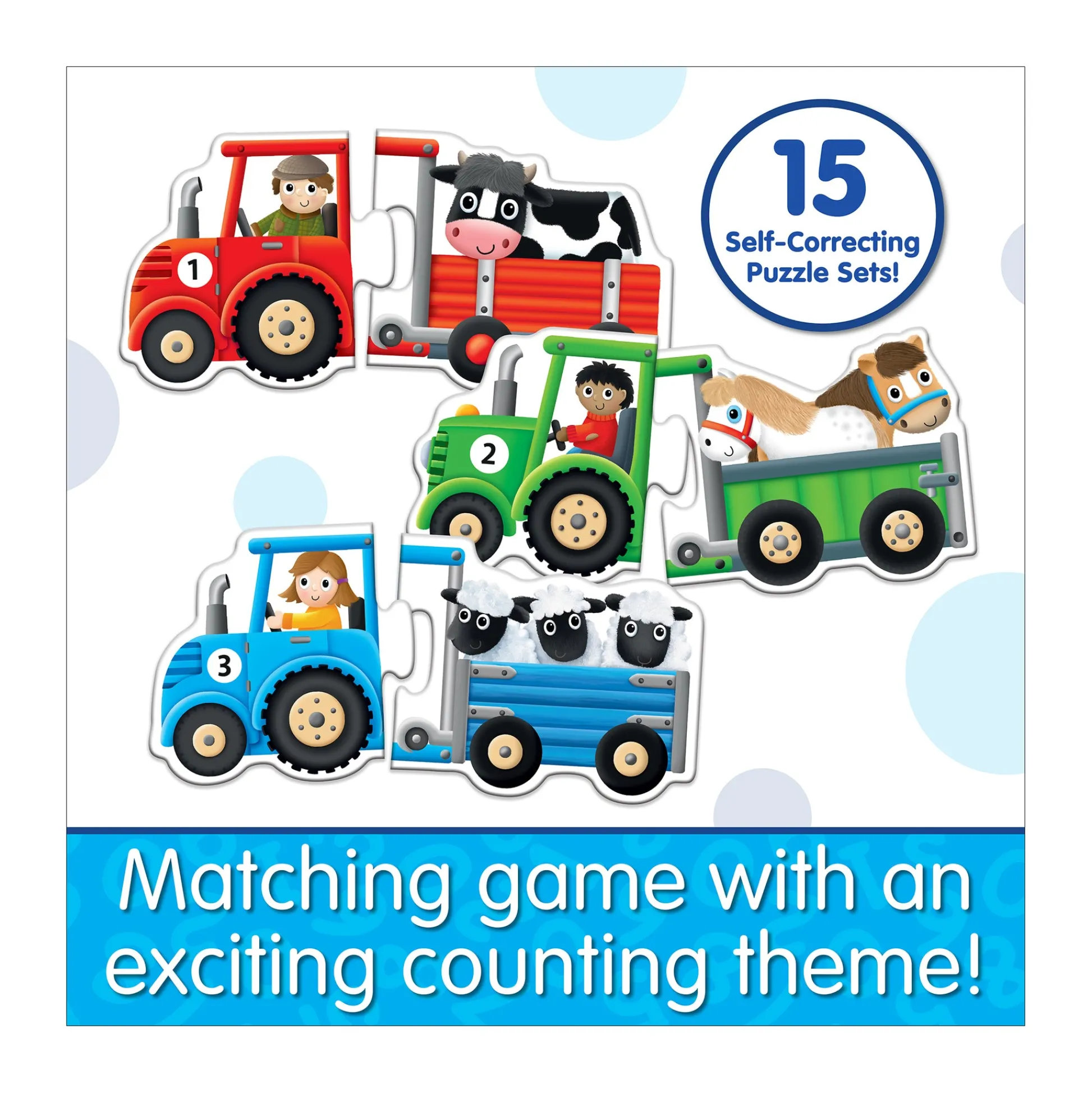 AreYouGame My First Match It! Tractors & Trailers - Colorful Counting Puzzle Set* Puzzles|Preschool Education Toys & Activities