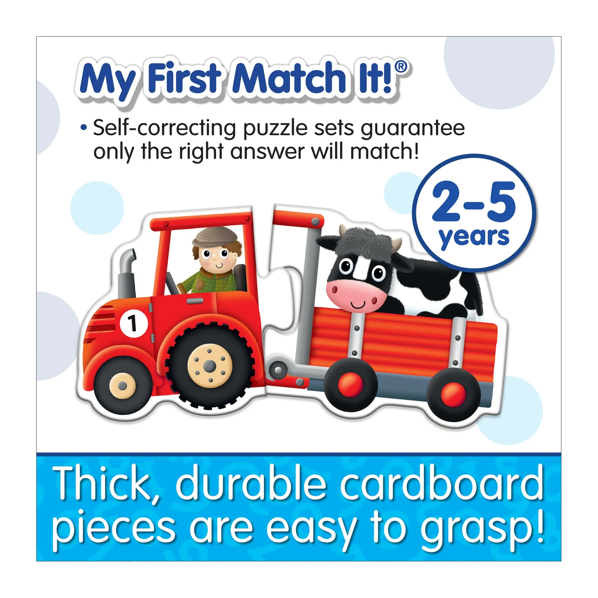 AreYouGame My First Match It! Tractors & Trailers - Colorful Counting Puzzle Set* Puzzles|Preschool Education Toys & Activities