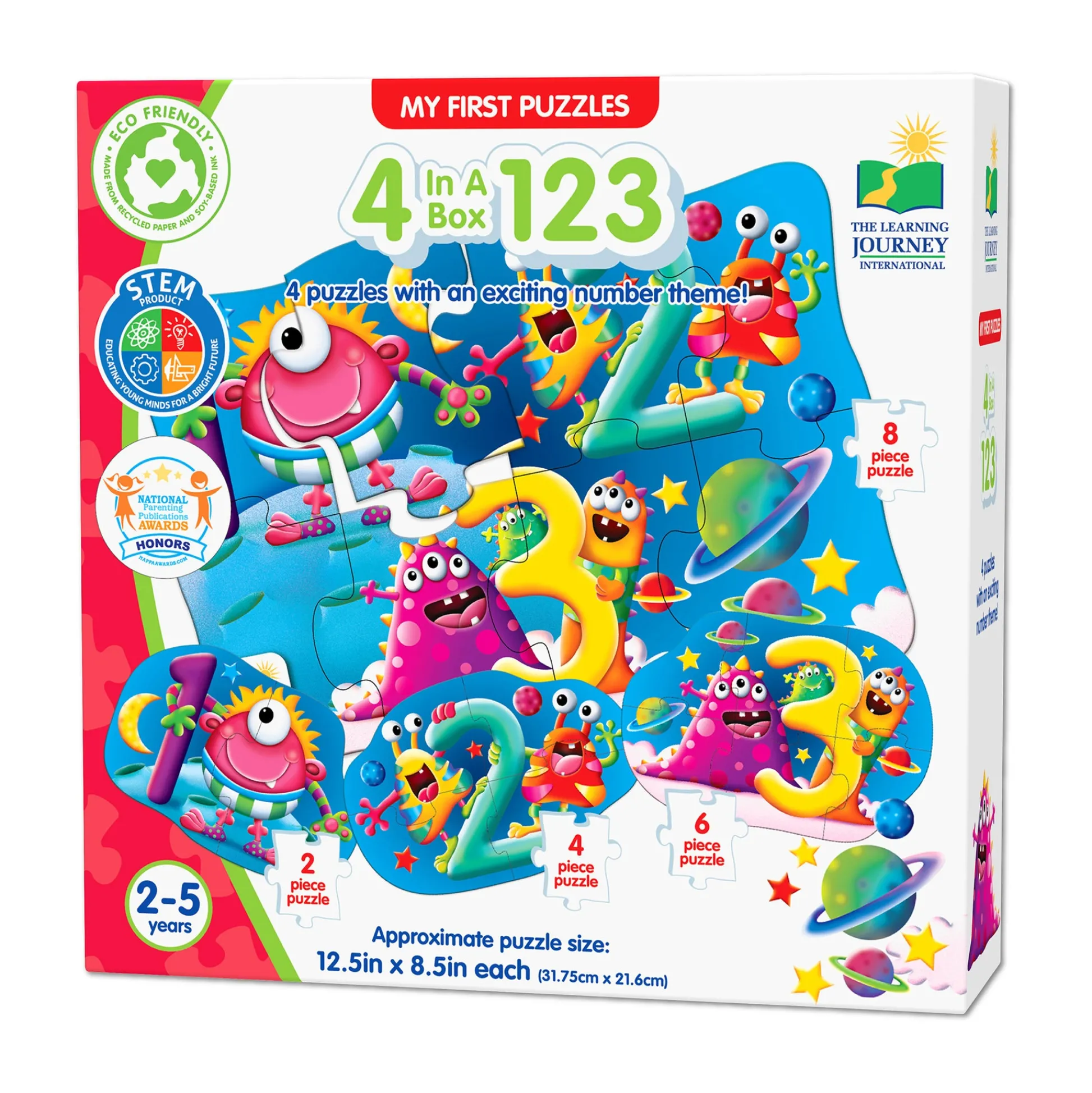 AreYouGame My First Puzzles Space Numbers 4-Pack Jigsaw Set* Toddler & Preschool Games & Puzzles|Puzzles