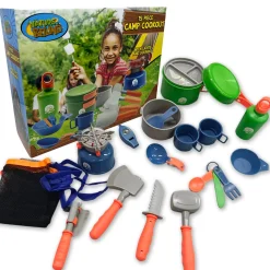 Flat River Group Nature Bound Camp Cookout Set with Light & Sound Burner for Kids, 15pc Set* Kitchens & Play Food|Dress Up