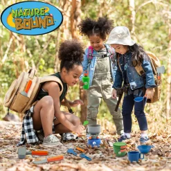 Flat River Group Nature Bound Camp Cookout Set with Light & Sound Burner for Kids, 15pc Set* Kitchens & Play Food|Dress Up