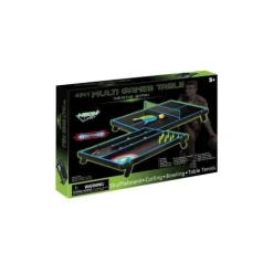 Calendar Holdings, LLC Neon Blast 4-in-1 Tabletop Games Set - Shuffleboard, Curling, Bowling, Table Tennis* Family & Entertainments Games